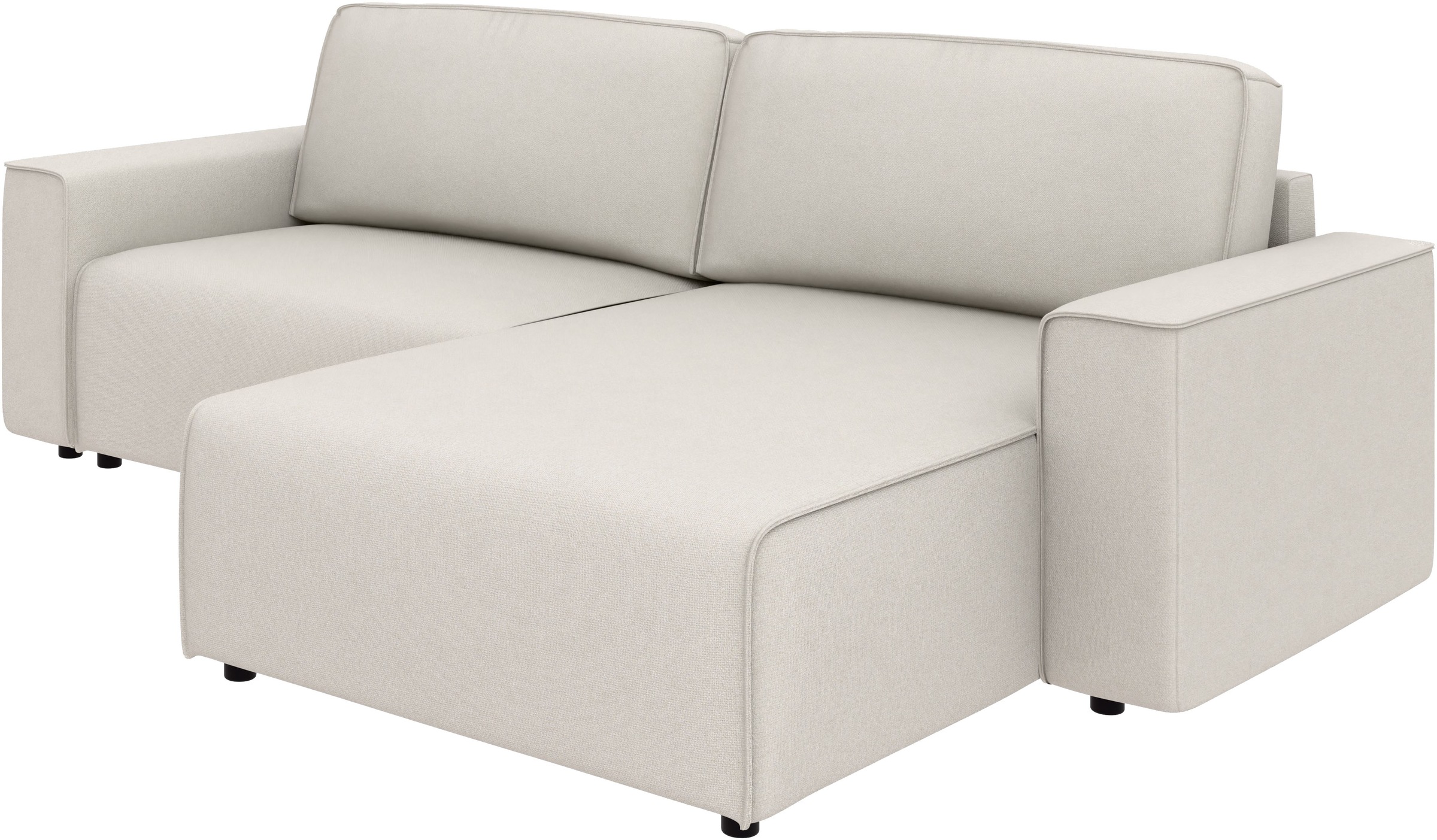 INOSIGN Ecksofa »Chance, Recamiere beidseitig montierbar, Schlaffunktion, Breite 265 cm«, in Struktur LUMOS, mit Schlaffunktion und Bettkasten