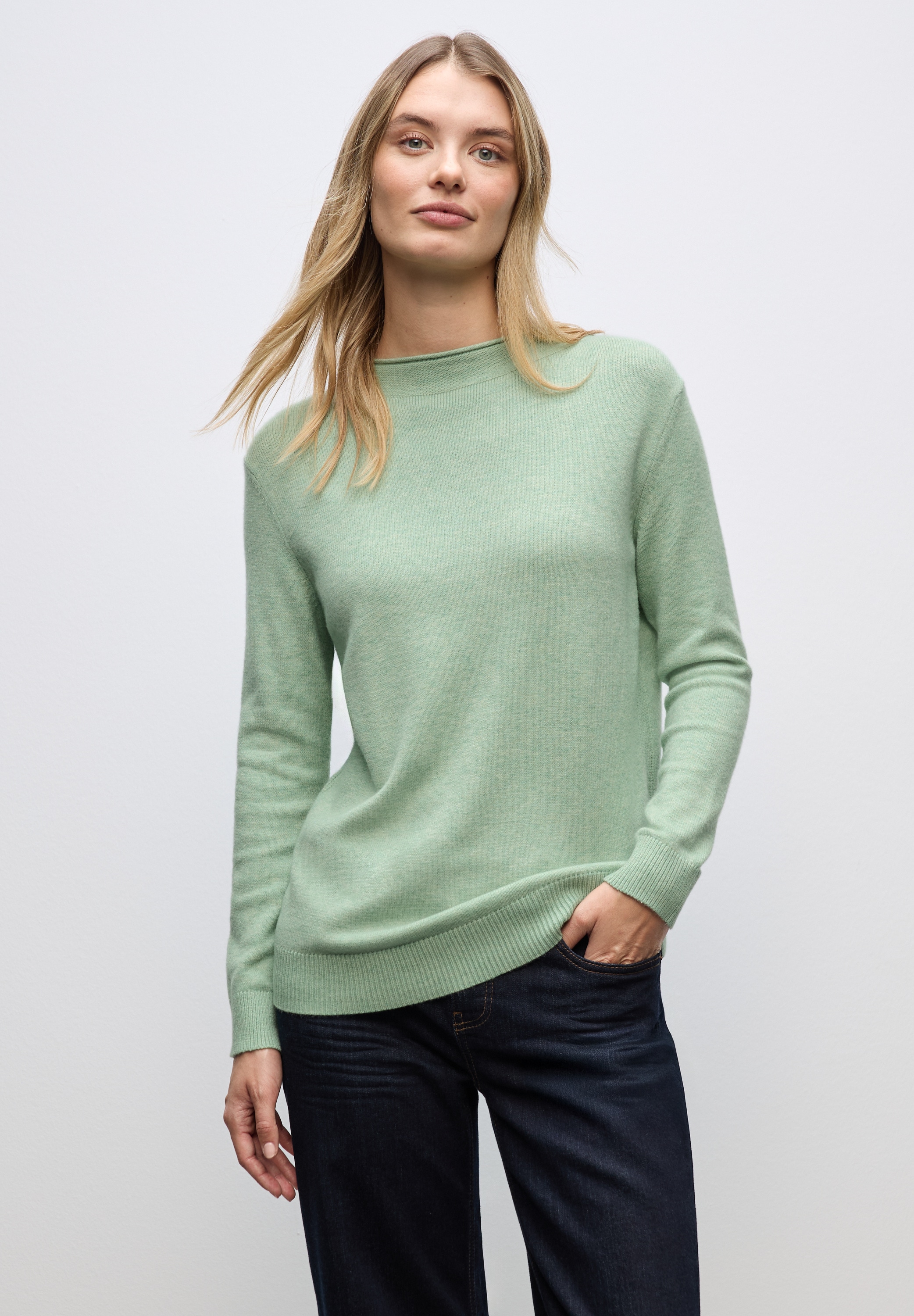 STREET ONE Strickpullover mit feiner Rollkante günstig online kaufen