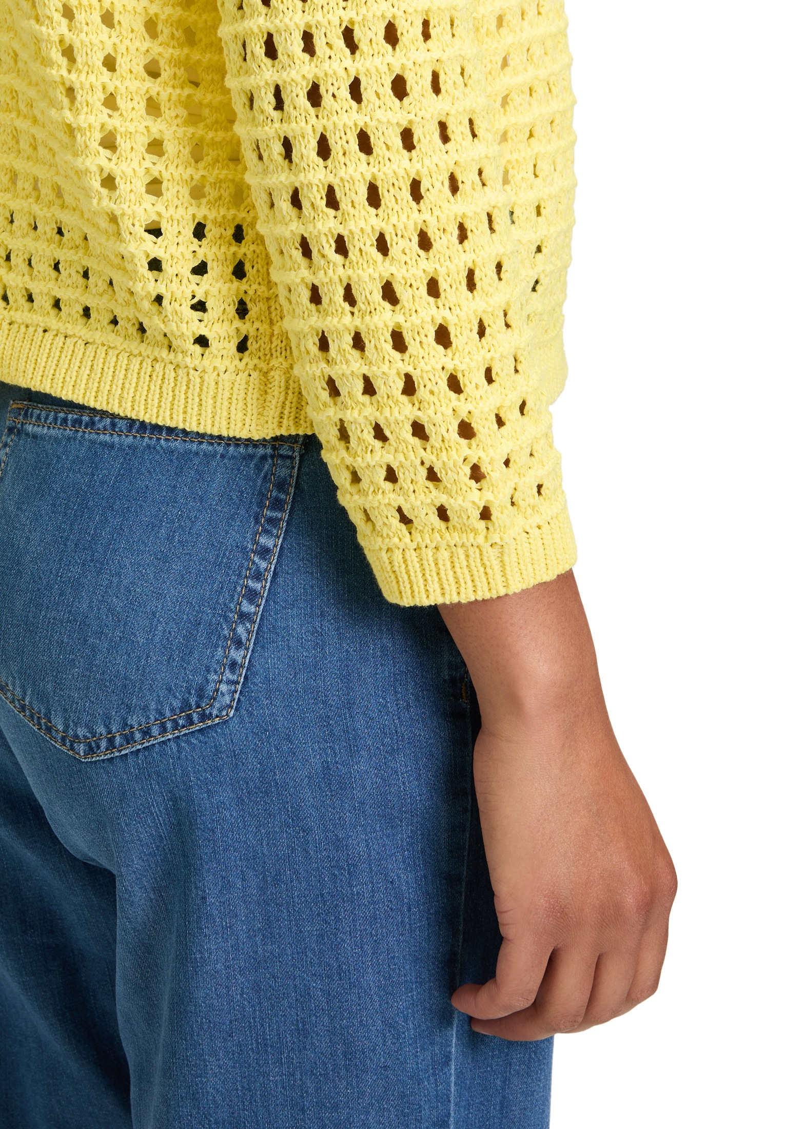 Betty Barclay Strickjacke »Betty Barclay Casual-Strickjacke mit Effektgarn«, Häkelstich
