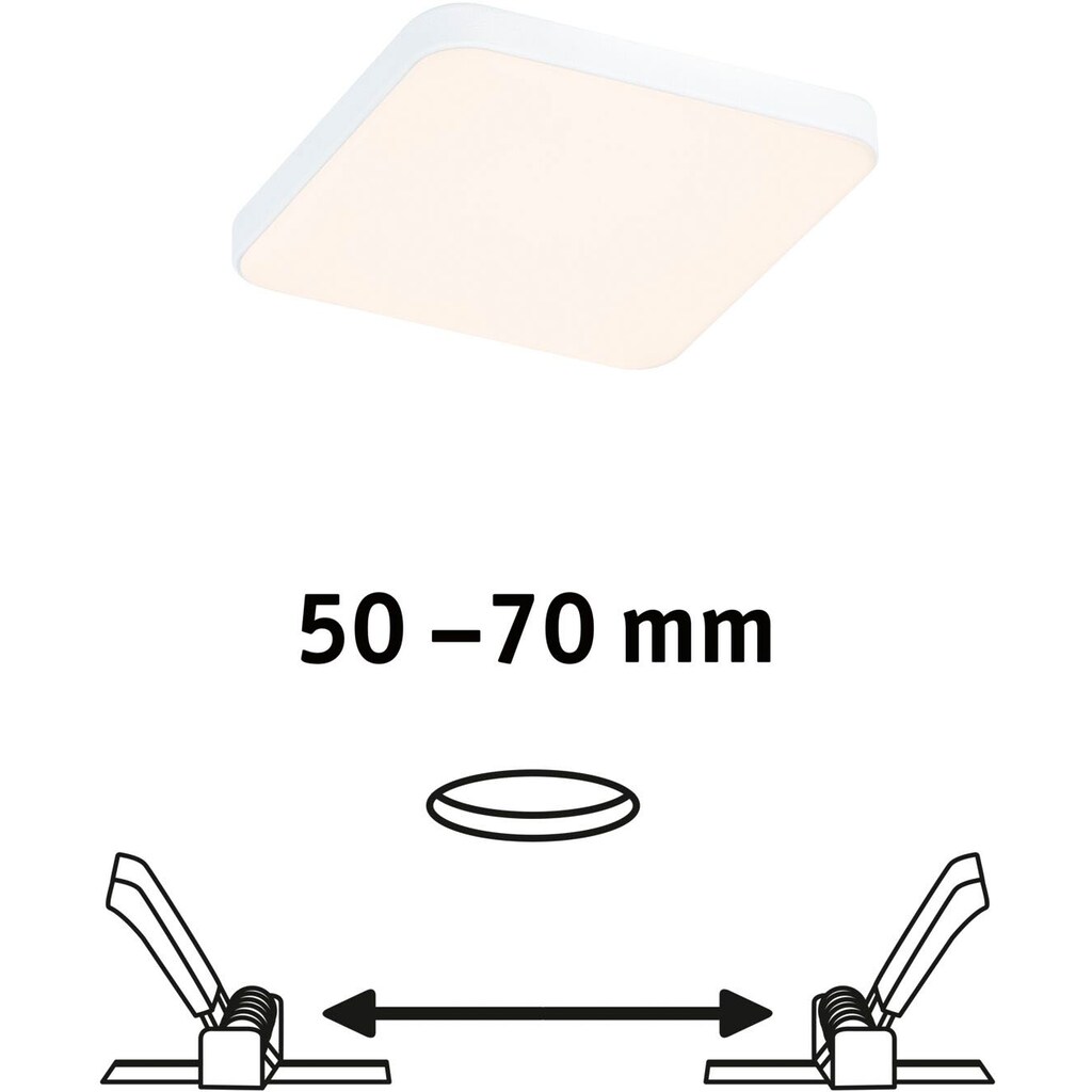 Paulmann LED Einbauleuchte »Veluna VariFit Edge IP44 eckig 90x90mm 450lm 3000K Weiß dimmbar«, 1 flammig-flammig