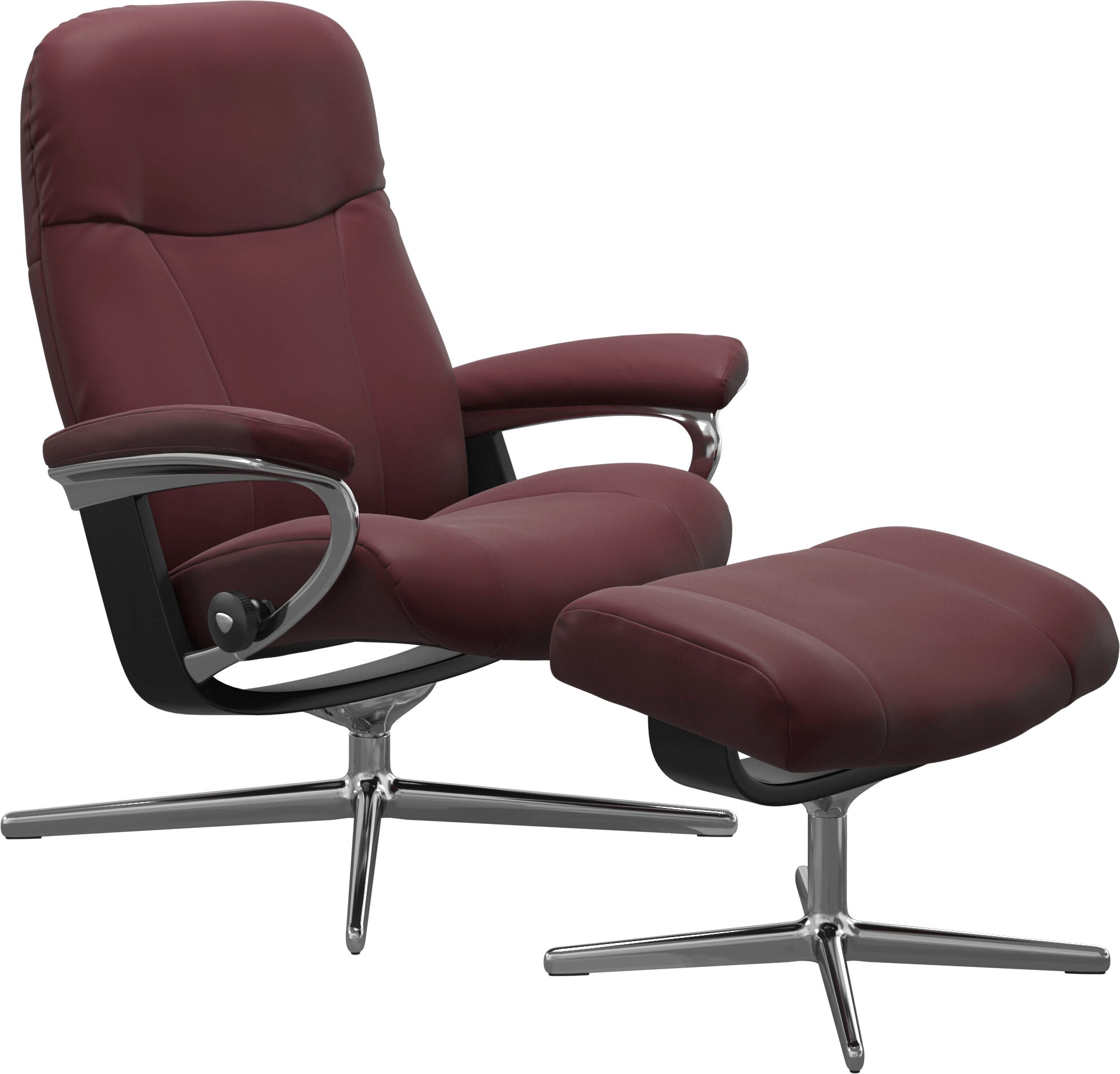 Stressless Fußhocker "Garda", mit Cross Base, Größe M & L, Holzakzent Schwarz