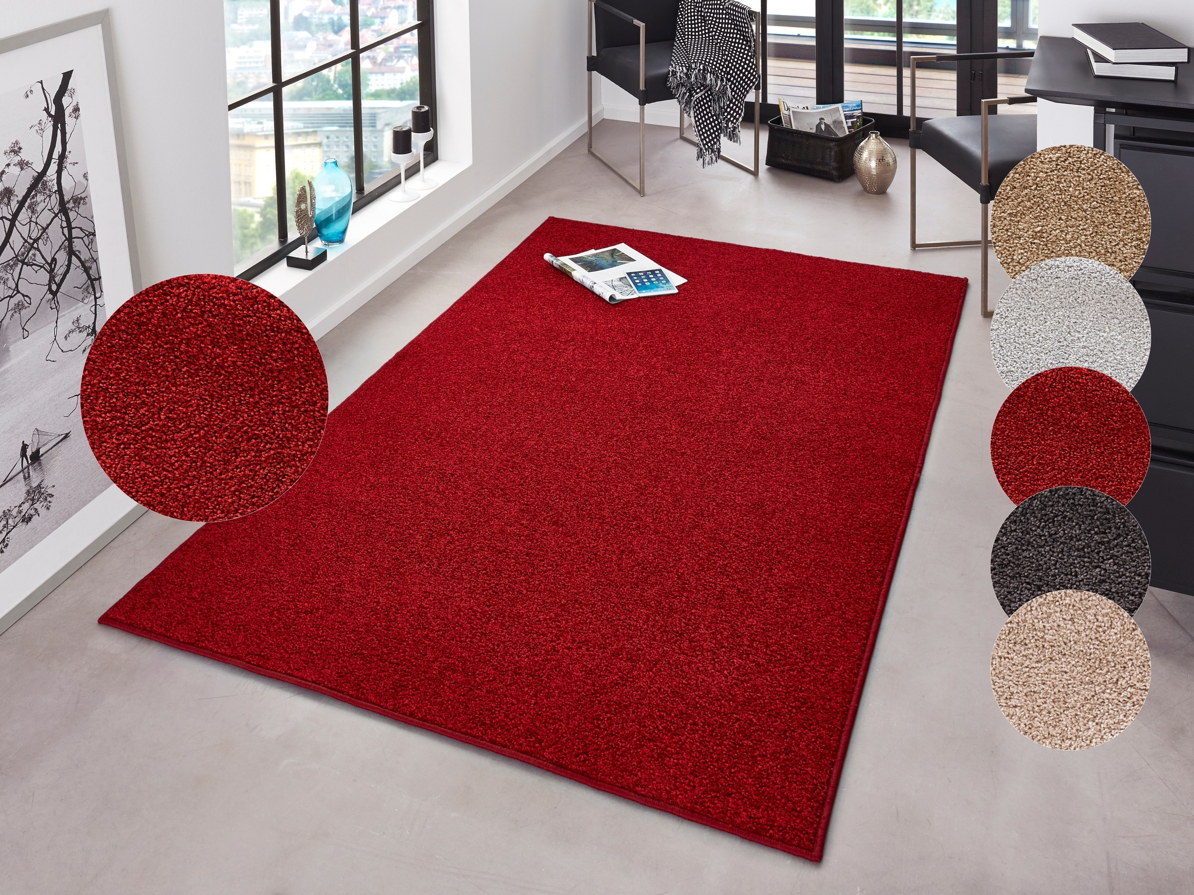 HANSE Home Teppich "Pure 100 Kurzflor" rechteckig 13 mm Höhe Kurzflor, uni, günstig online kaufen