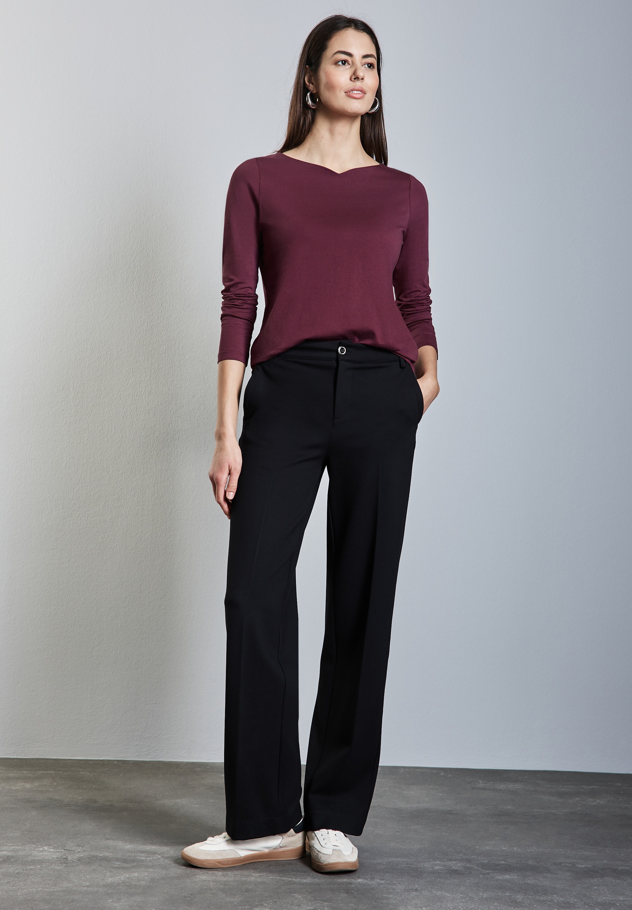 STREET ONE Langarmshirt, aus reiner Baumwolle