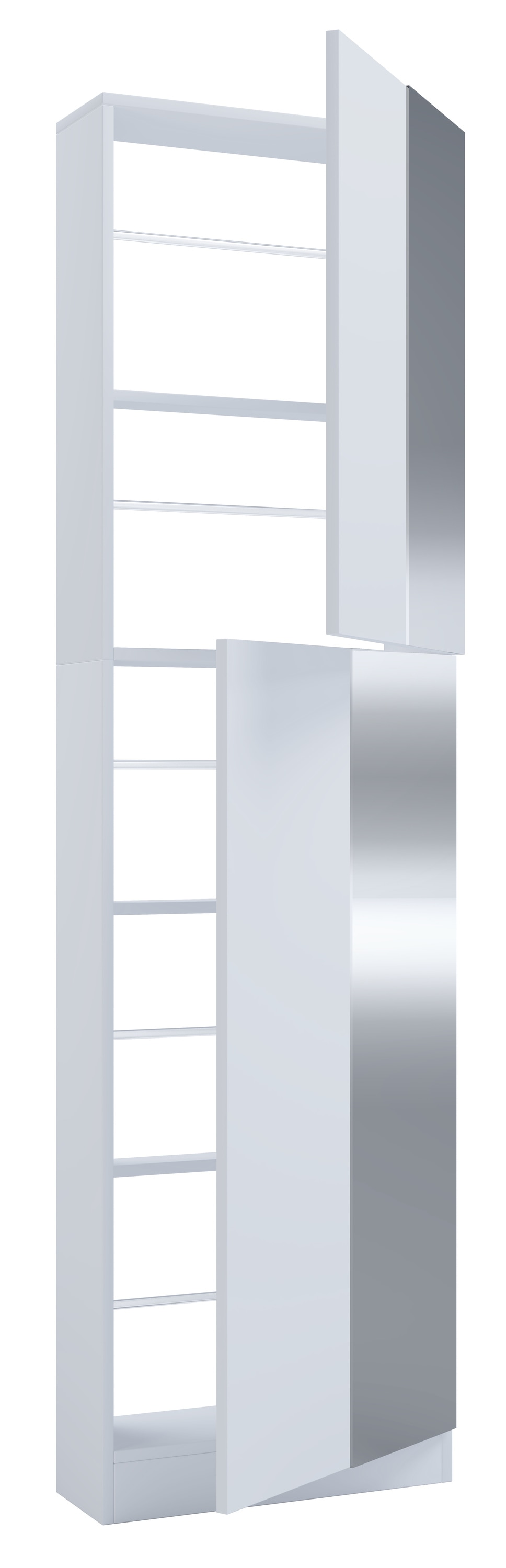 VCM Schuhschrank »VCM Holz Schuhschrank | Maße: H. 180 x B. 50 x T. 17 cm | 2 Drehtüren z. T. mit Spiegel versehen - Fulisa XL Spiegel«, (1 St.)