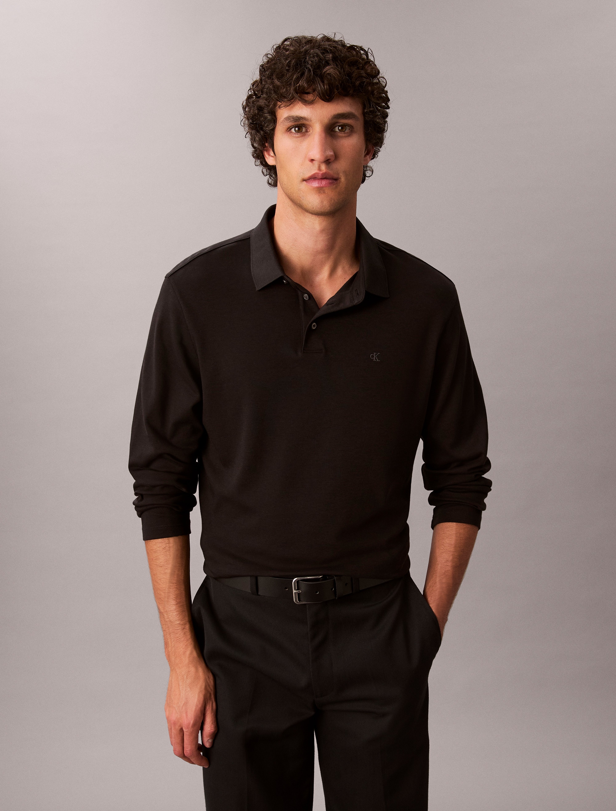 Calvin Klein Langarm-Poloshirt "LS SUPIMA COTTON SOLID POLO", regular fit m günstig online kaufen