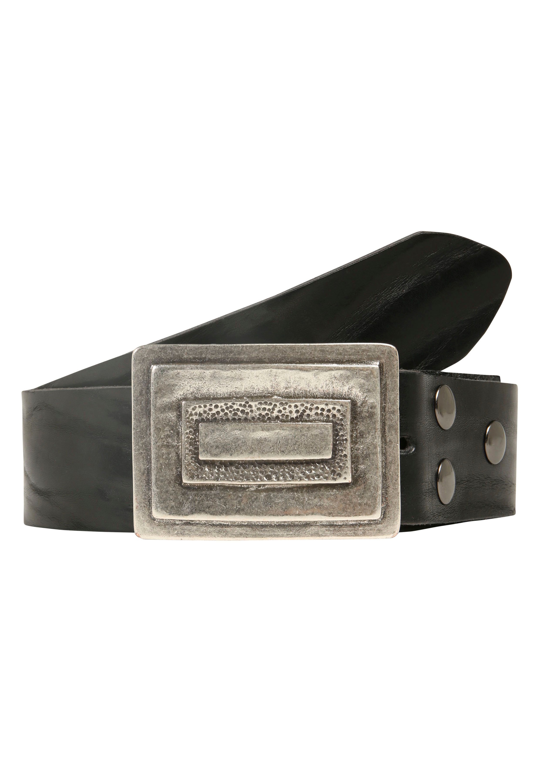 Ledergürtel RETTUNGSRING GÜRTEL, Damen, Gr. 100, schwarz, unifarben, Gürtel Ledergürtel