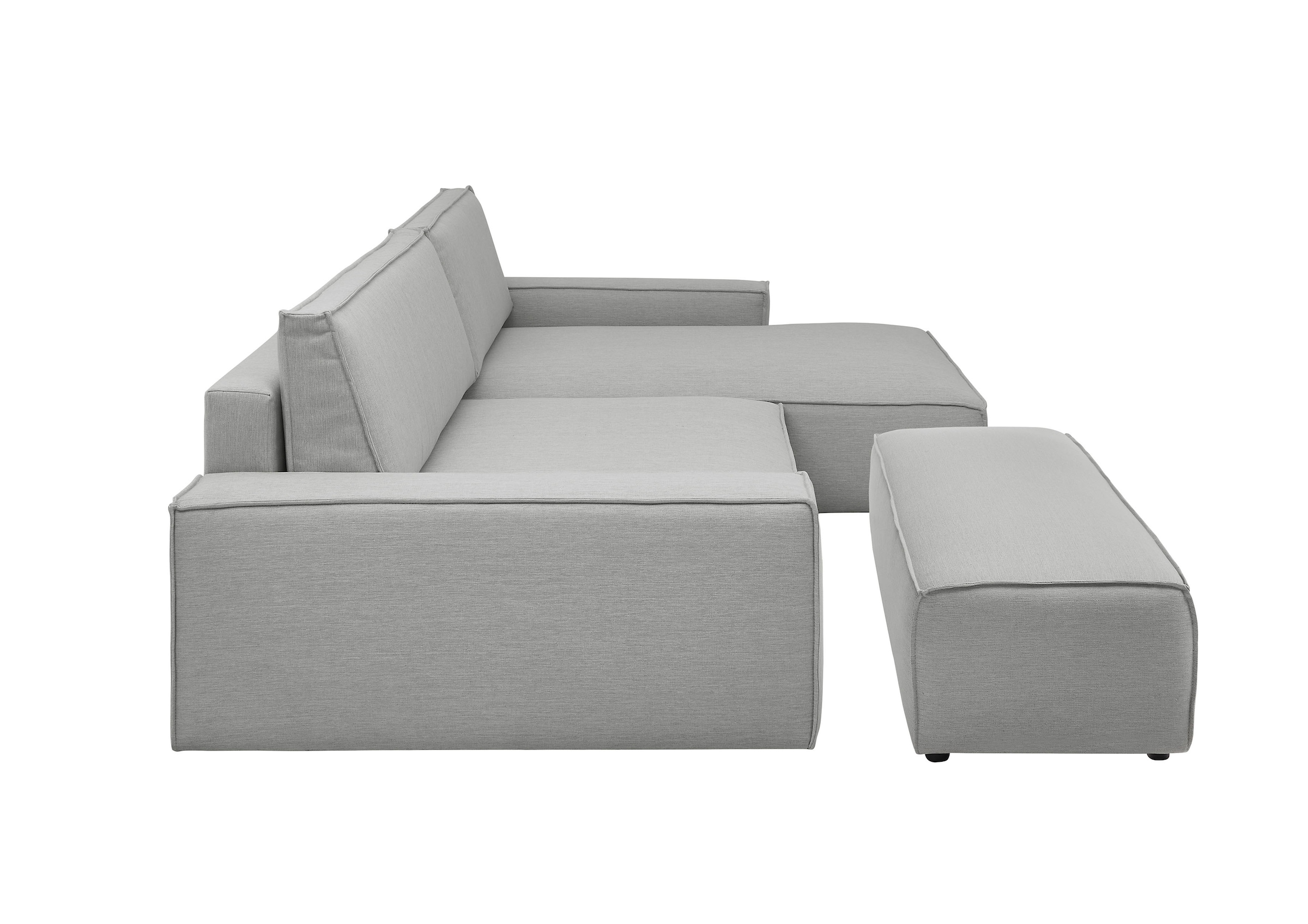 Home affaire Polsterecke »NEU: SHERWOOD XXL tief, L-Form mit Schlaffunktion, Big-Sofa mit Hocker«, (Set, 2 St.), stellbar zum Schlafsofa (Krokodilverbinder), Cord, Leinenoptik