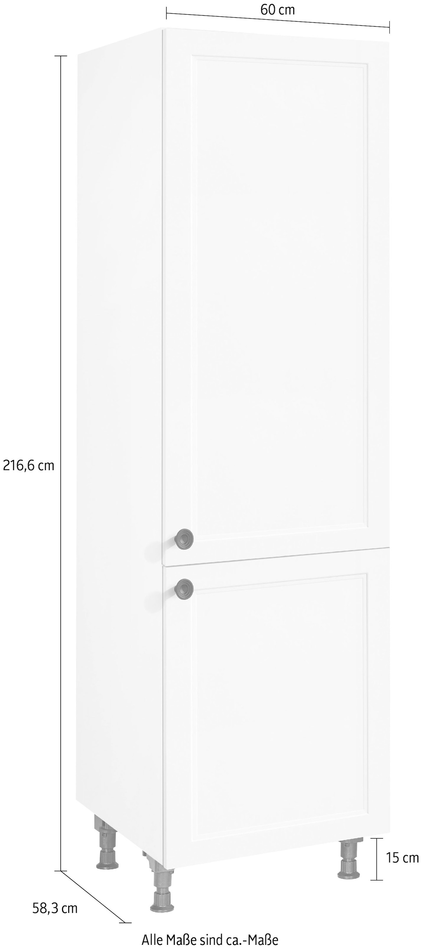 nobilia® Hochschrank »"Cascada", Ausrichtung wählbar, mit zwei Türen, vormontiert,«, Breite/Höhe: 60/216,6 cm