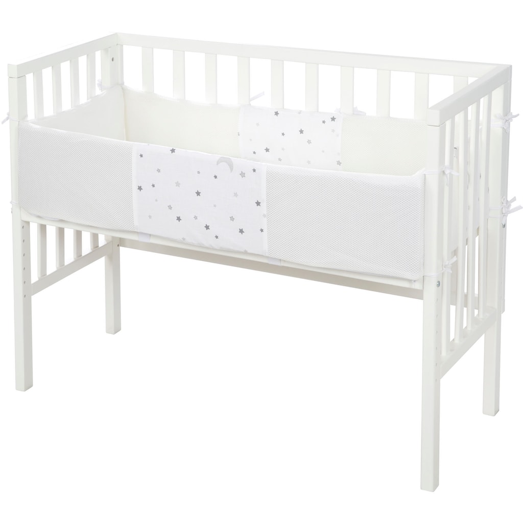 roba® Beistellbett »Safe Asleep® 2in1, weiß, Sternenzauber grau«