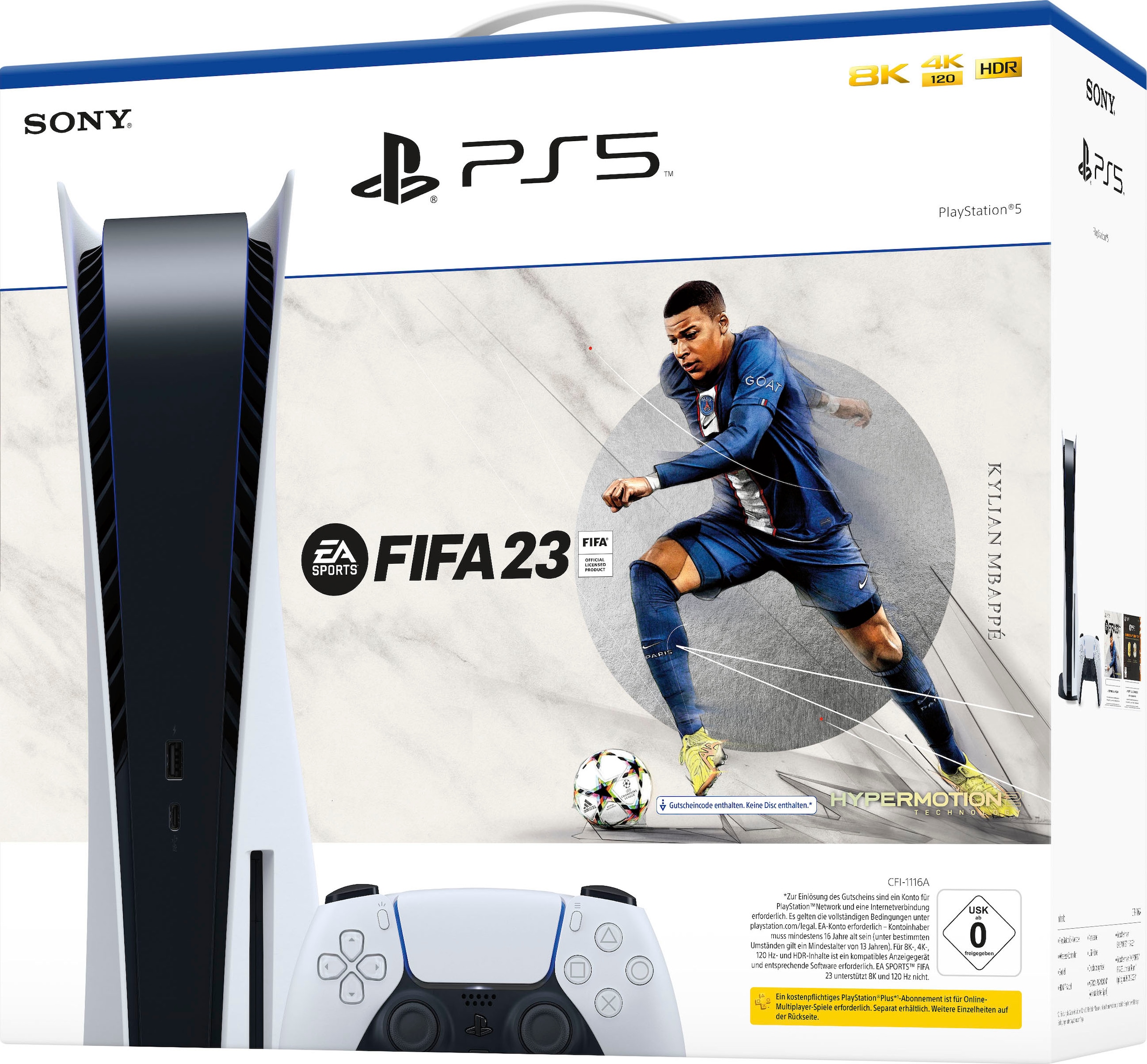 PlayStation 5 Spielekonsole, inkl. FIFA23 (Download Code)