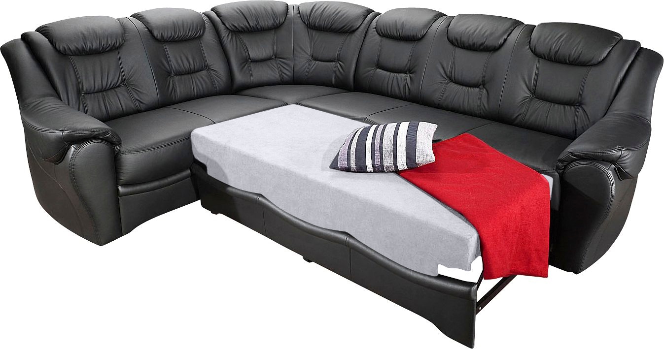 sit&more Ecksofa "Bellevue L-Form, B: 265 cm, Bettfunktion optional, Federkernpolsterung" Komfortable Sitzhöhe 44 cm, Liegefläche 120 x 198 cm bei Bettfunktion