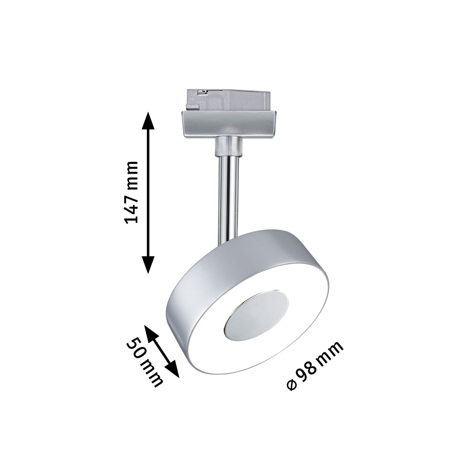 Paulmann Schienensystem-Leuchten »URail Schienenspot Circle Einzelspot 222lm 5,3W 2700K 230V Chrom matt«, dimmbar, Einzelspot
