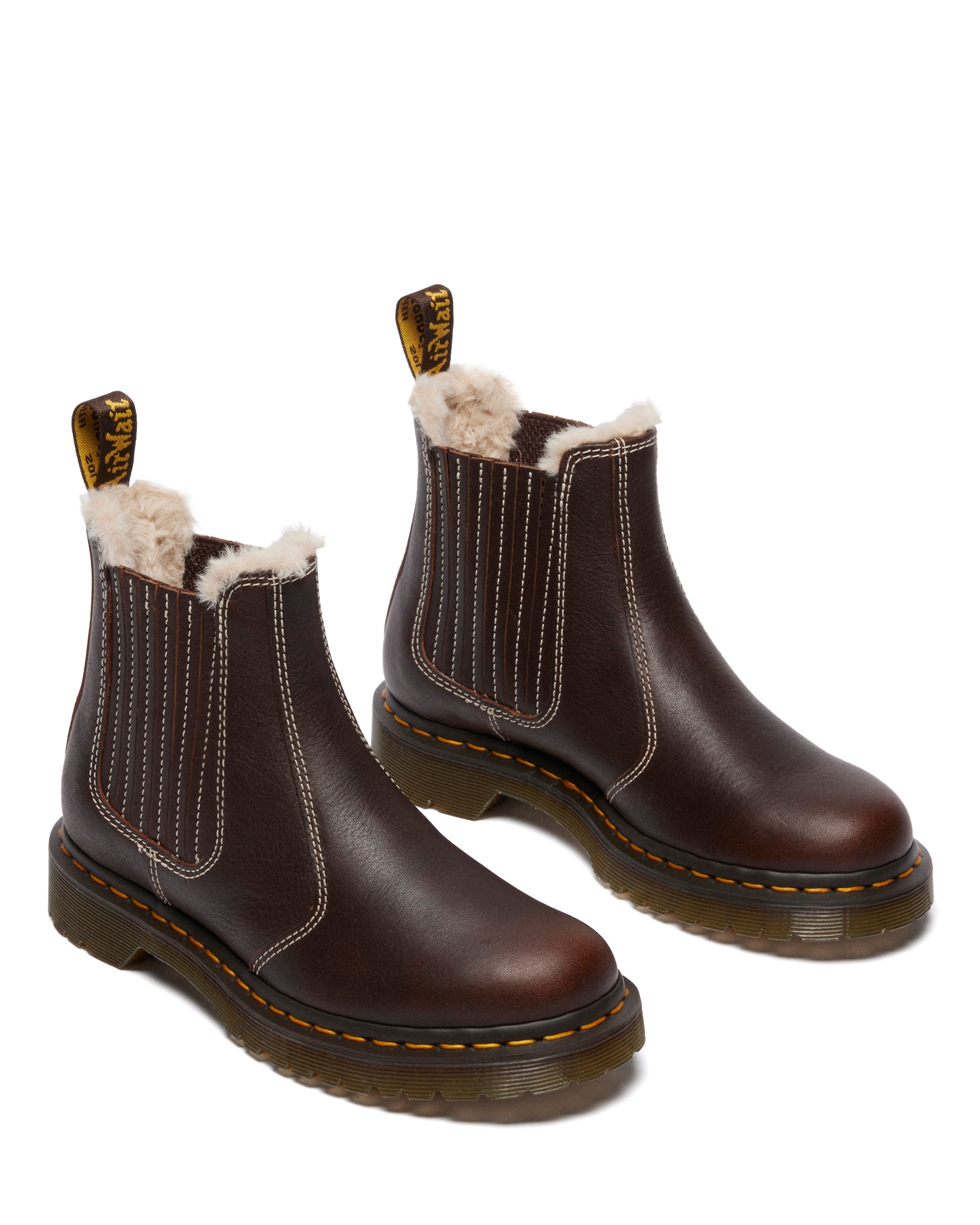 DR. MARTENS Winterboots »2976 Leonore II«  Blockabsatz, Stiefelette, Schlupfboots mit Fellimitat am Schaftrand
