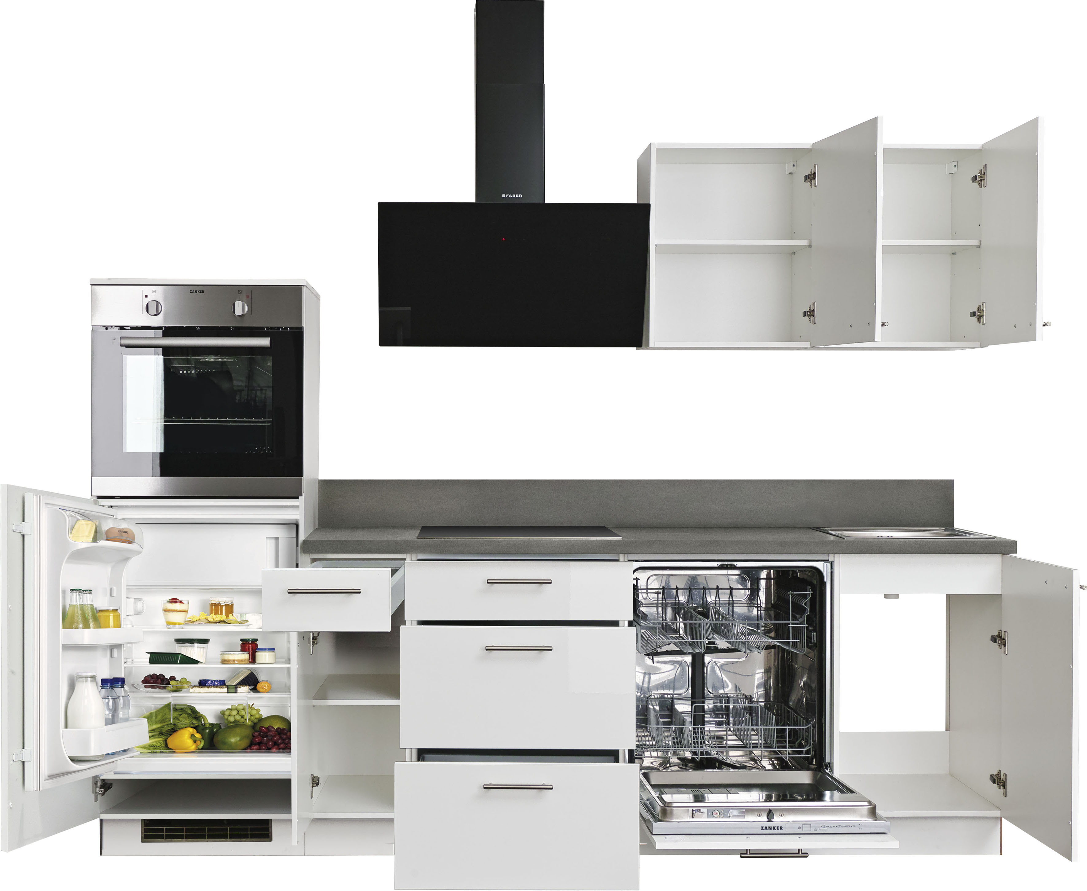 Thumbnail - KOCHSTATION Küchenzeile "KS-Scafa, vormontiert, mit höhenverstellbaren Füßen, vormontiert, mit" Soft-Close, wahl. mit E-...