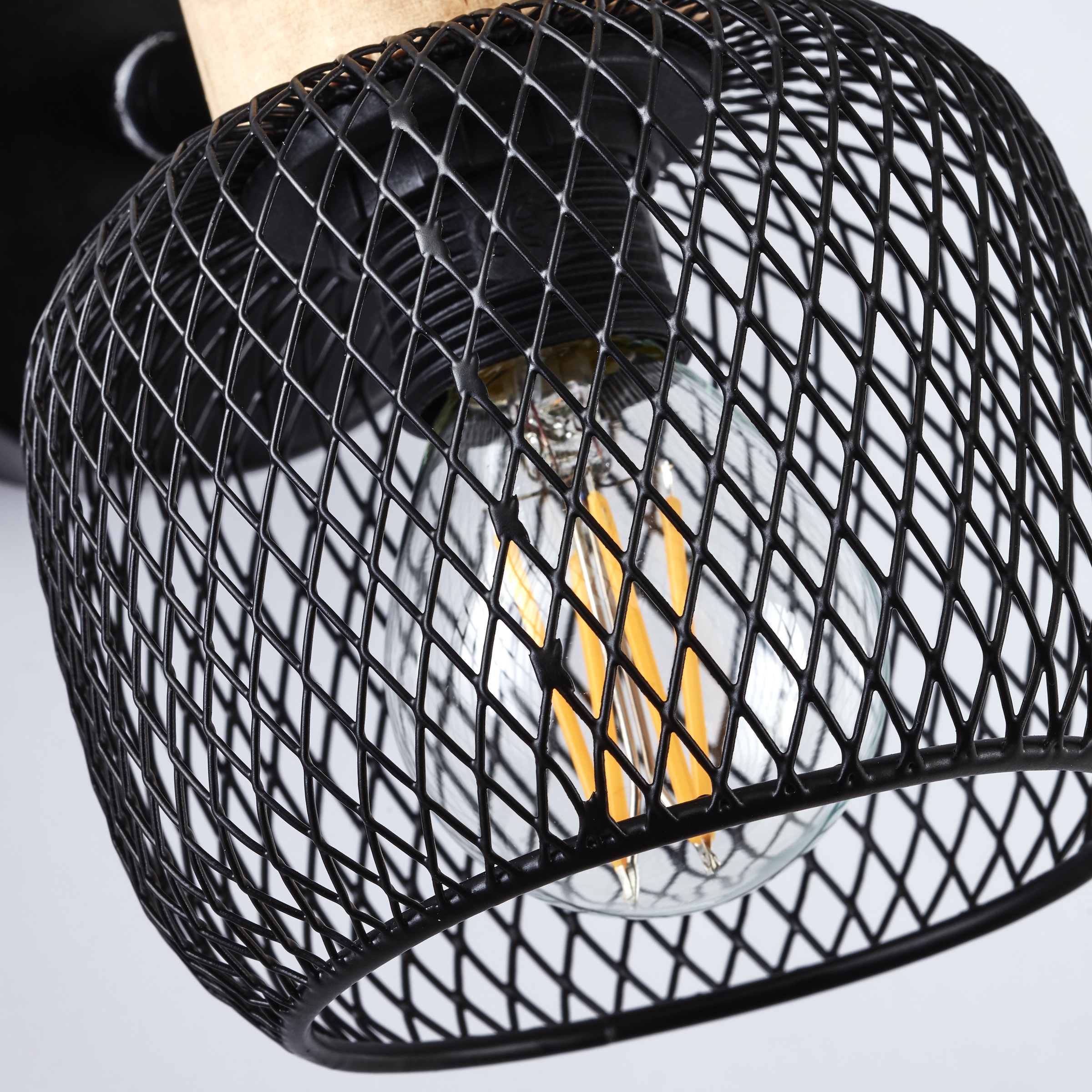 Brilliant Wandstrahler »Giada«, 1 flammig, Leuchtmittel E14 | ohne Leuchtmittel, Wandlampe, 14,5 cm, E14, schwenkbar, Metall/Holz, schwarz/braun