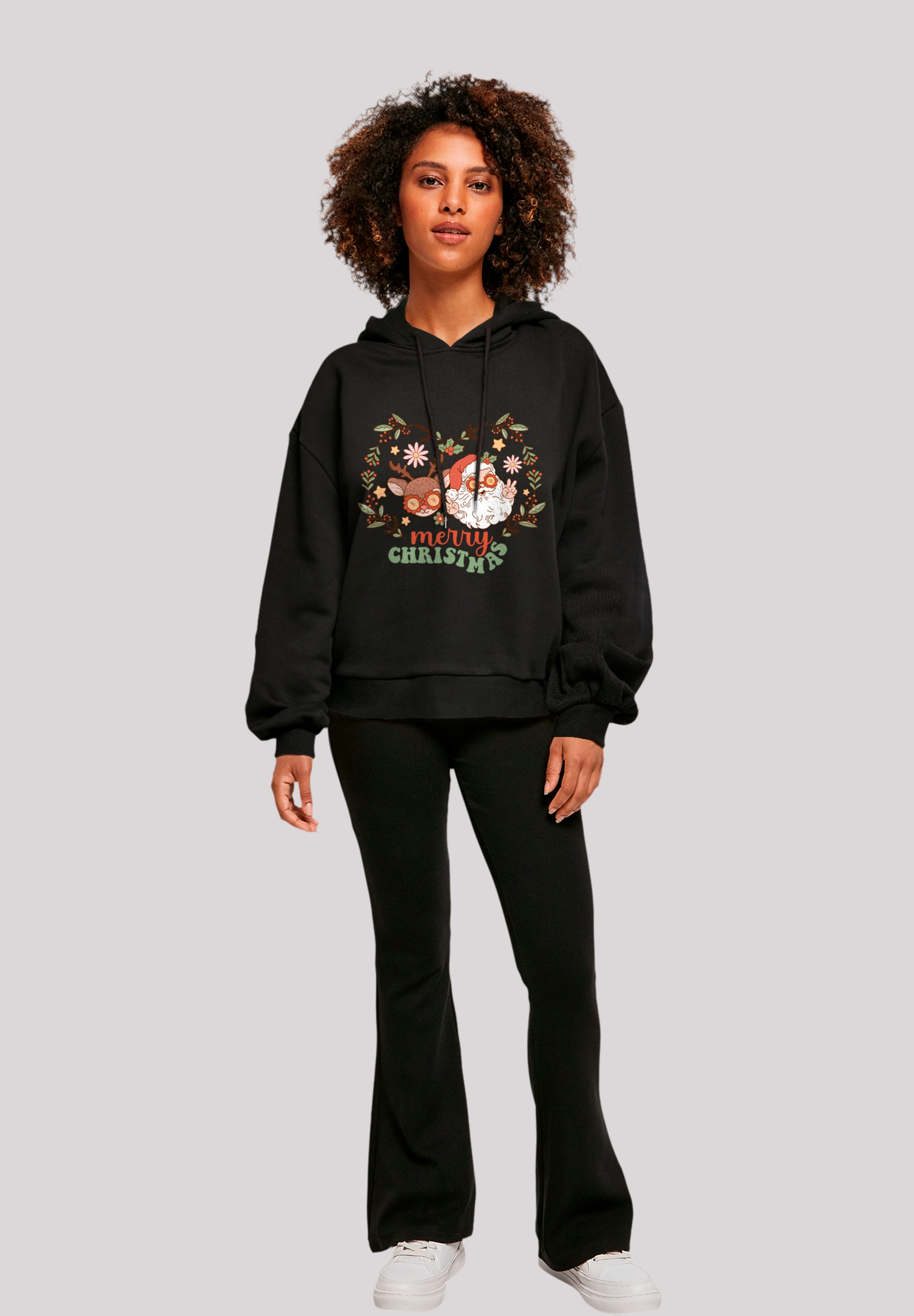 F4NT4STIC Kapuzenpullover »Weihnachten Hippie Santa And Reindeer«, Premium Qualität, Christmas Collection