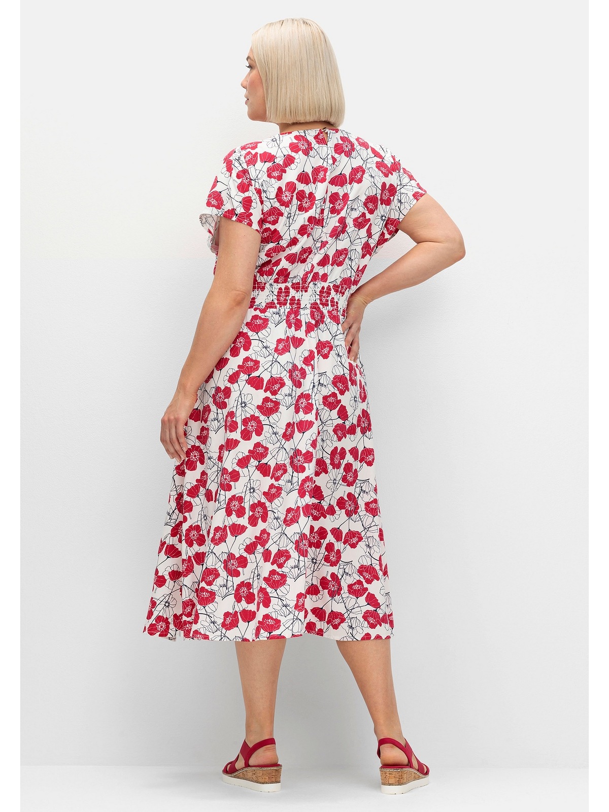 Sheego Druckkleid »Große Größen«, mit Minimalprint und Smokbund