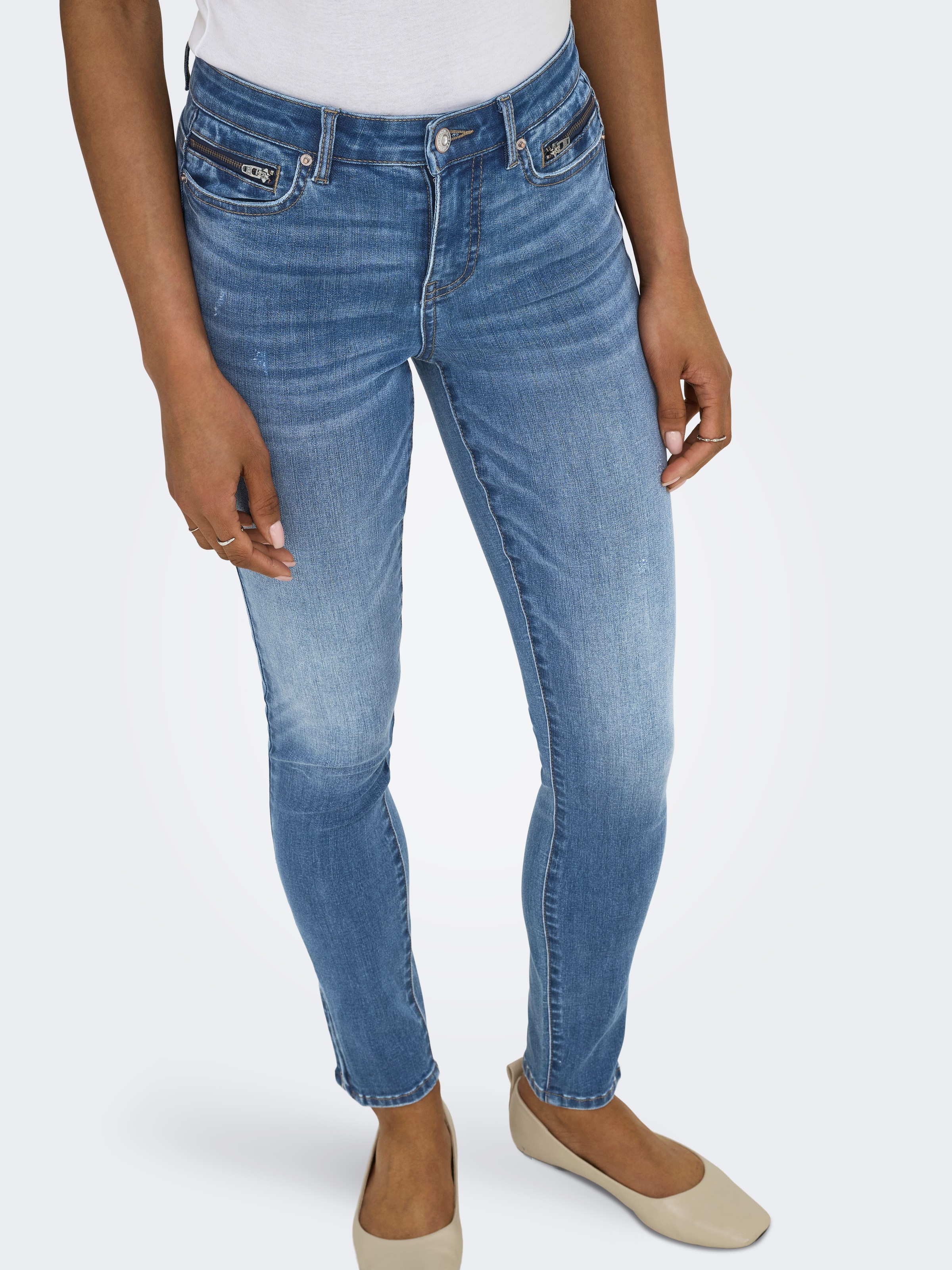 Thumbnail - ONLY Skinny-fit-Jeans "ONLWAUW MW ZIP SK ANK DNM BOX"