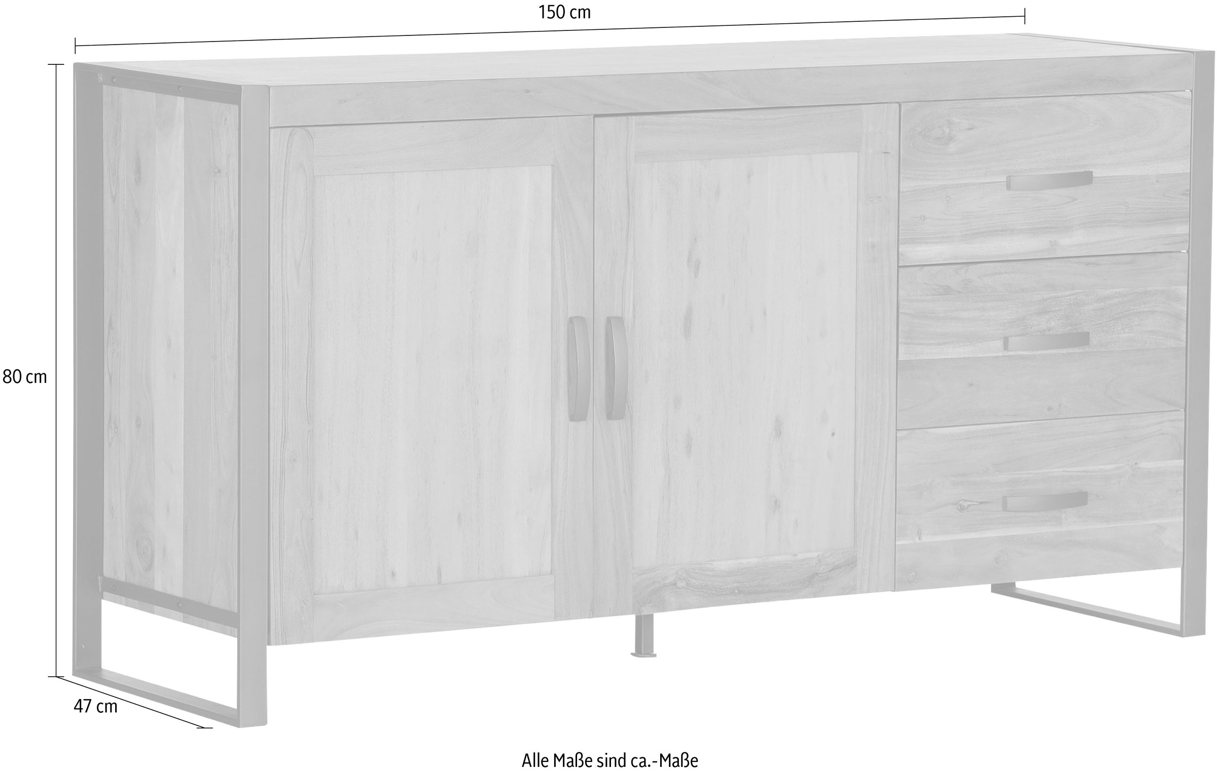 Gutmann Factory Sideboard »Alvara«, Fronten mit Rattan Geflecht