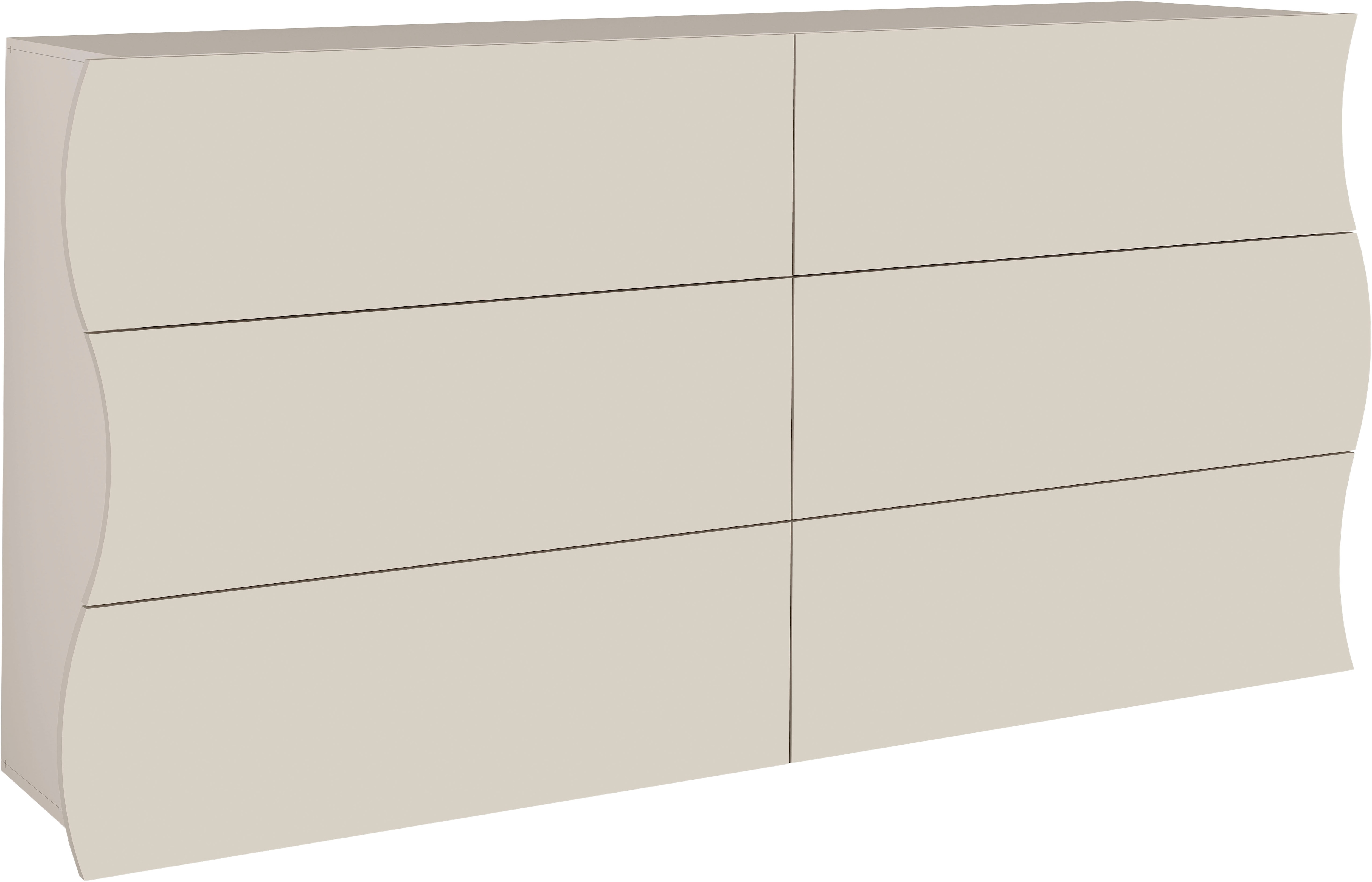Home affaire Kommode "Onda" Onda, 154 cm breit, Kaschmir, mit 6 Schubladen, Made in Italy