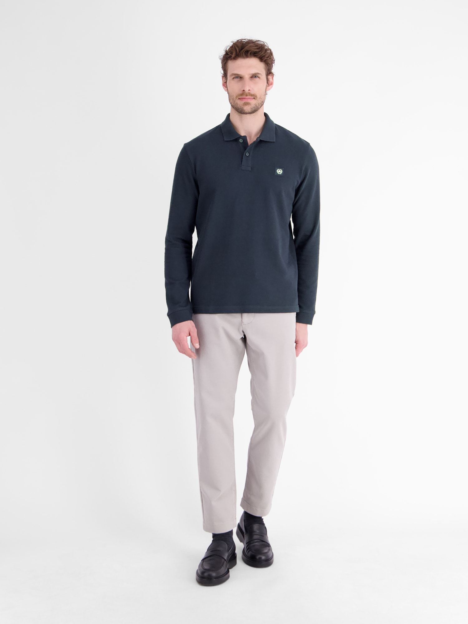 LERROS Langarm-Poloshirt »Sportliches Polo mit langen Ärmeln aus reiner Baumwolle«
