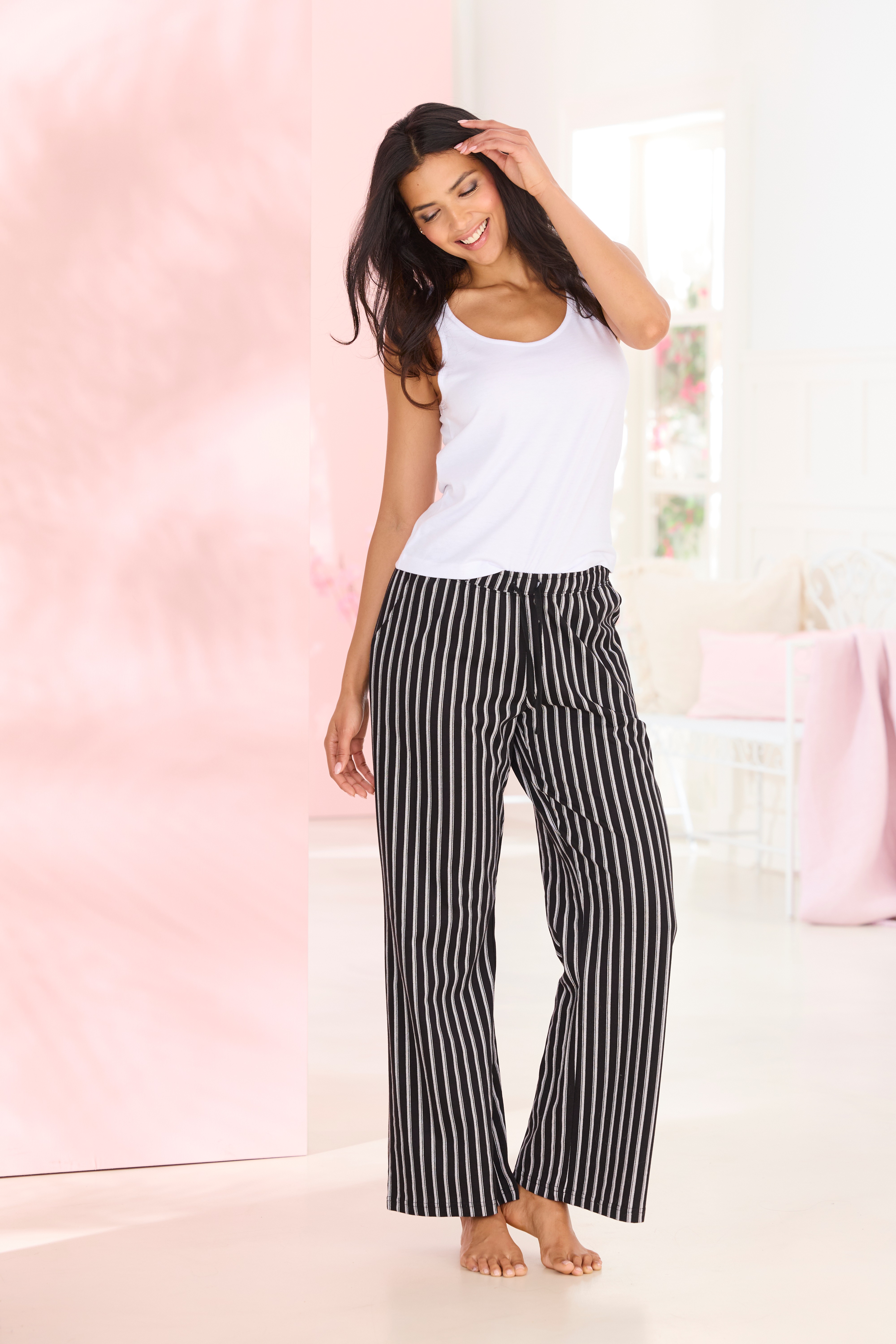 Thumbnail - Vivance Dreams Pyjamahose Mit Karos oder Streifen