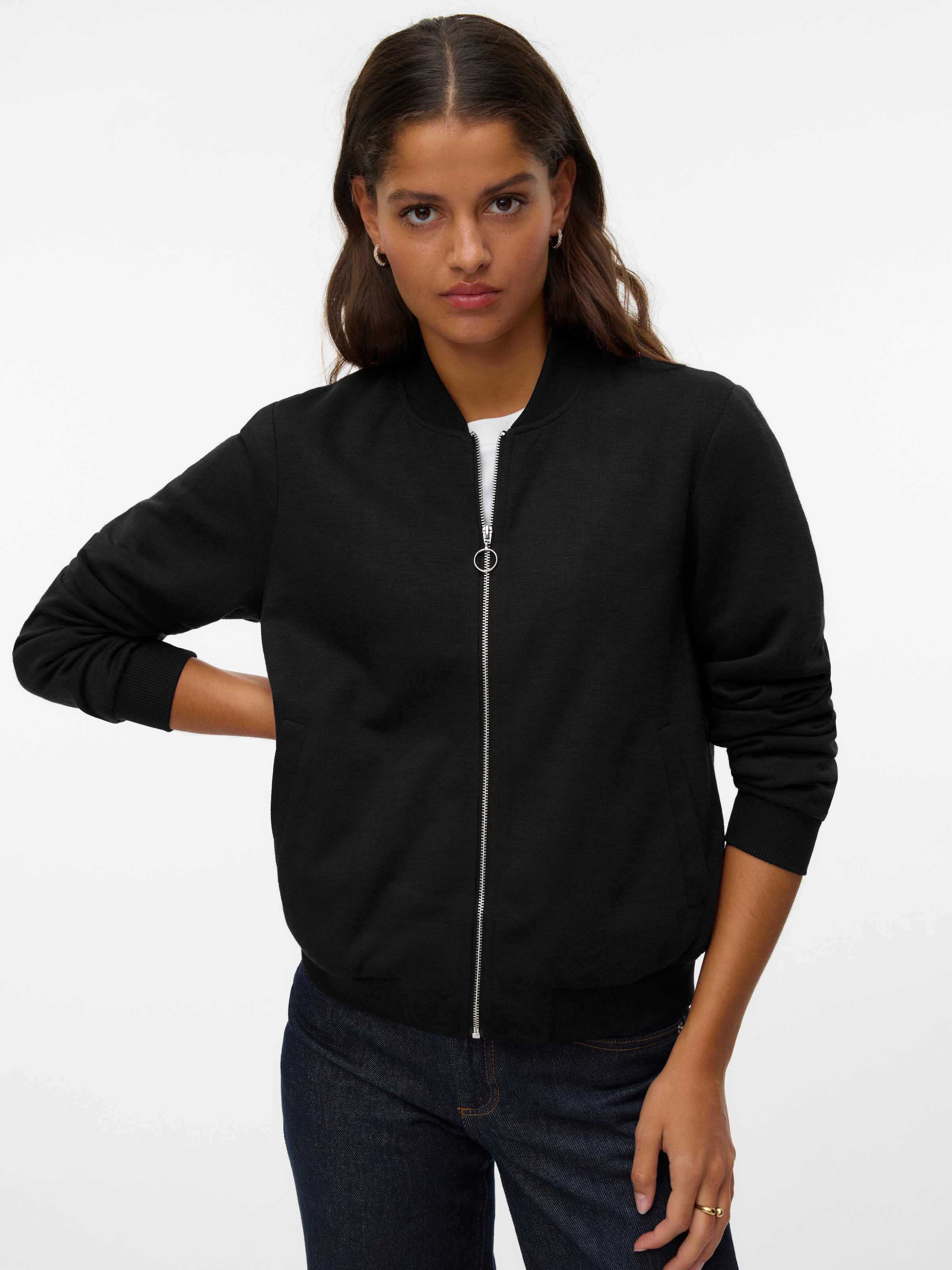 Vero Moda Bomberjacke "VMKIMIKO LS SHORT JERSEY BOMBER NOOS" günstig online kaufen