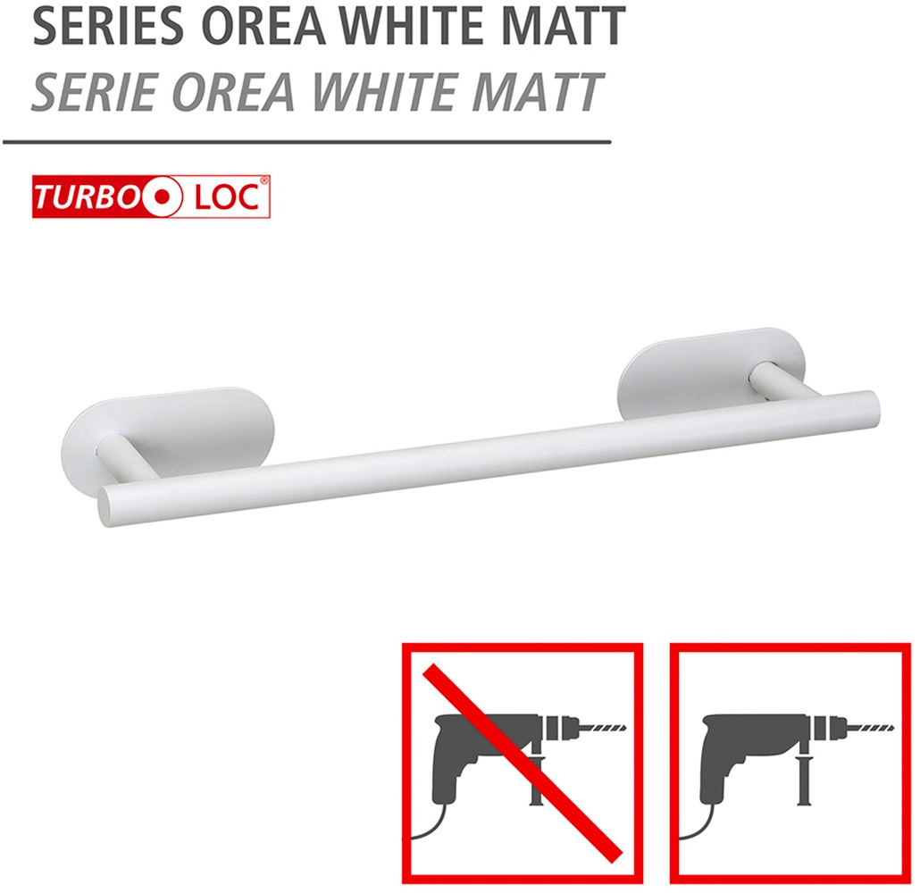 WENKO Handtuchstange »Turbo-Loc® Modell Uno Orea«, aus Edelstahl, Befestigen ohne Bohren, 40 cm
