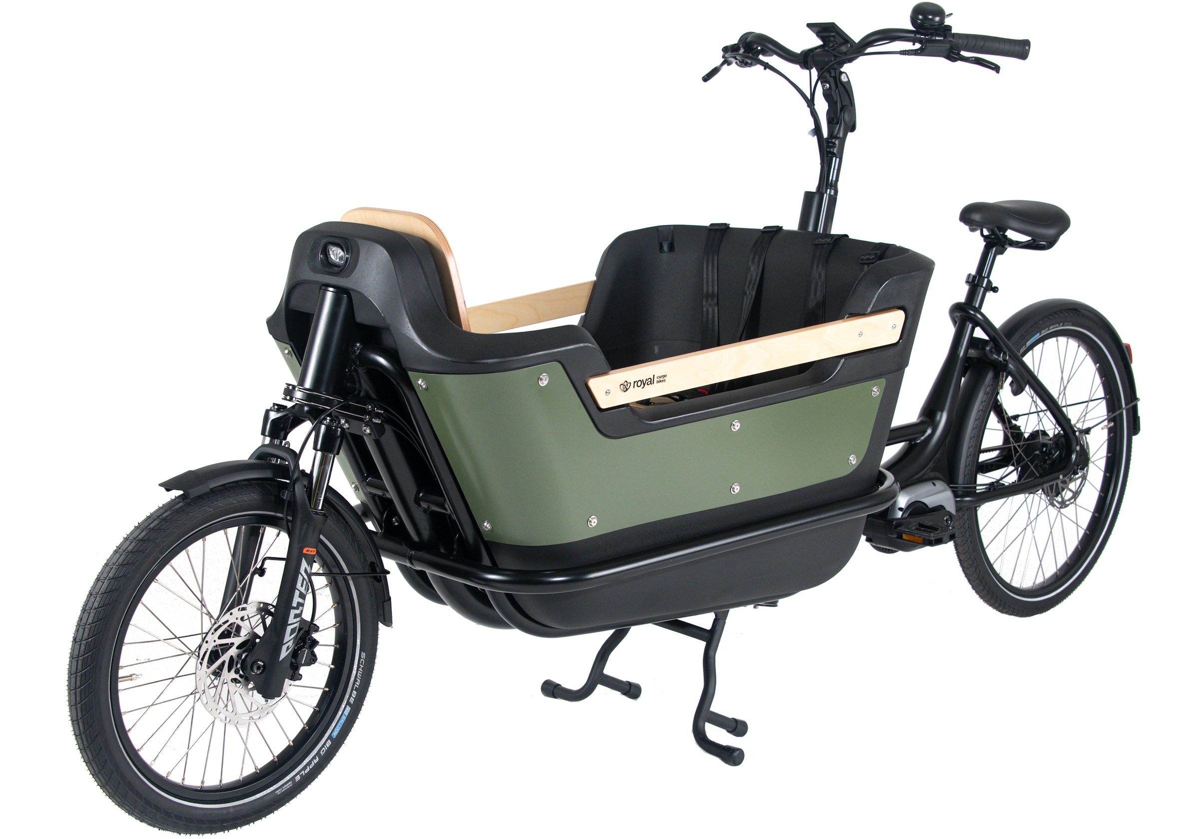 Royal Cargo Bikes »Cargo 2W Premium Plus Long 17,5Ah / 630 Wh 20 / 26 Zoll grün« 0 Gang ENVIOLO NuVinci Schaltwerk Nabenschaltung Mittelmotor 250 W