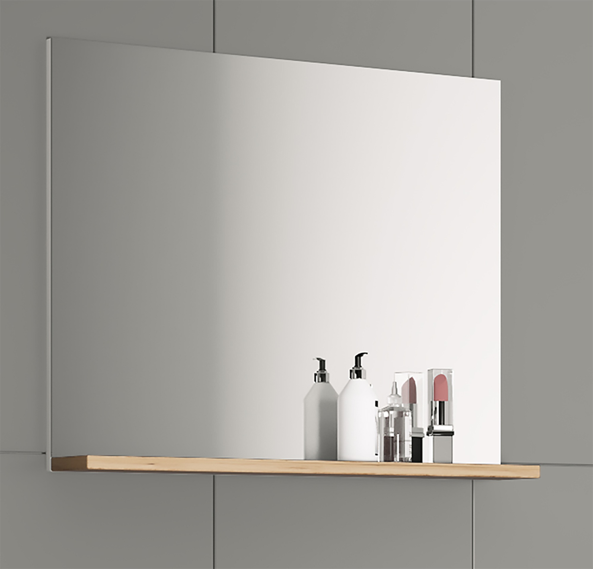 VCM Badspiegel »VCM Badspiegel rahmenlos | Hängespiegel mit Ablage | modernes Design | Maße ca. H. 60 x B. 50 x T. 2 cm | Wandspiegel ¿ Landos«, (VCM Landos)
