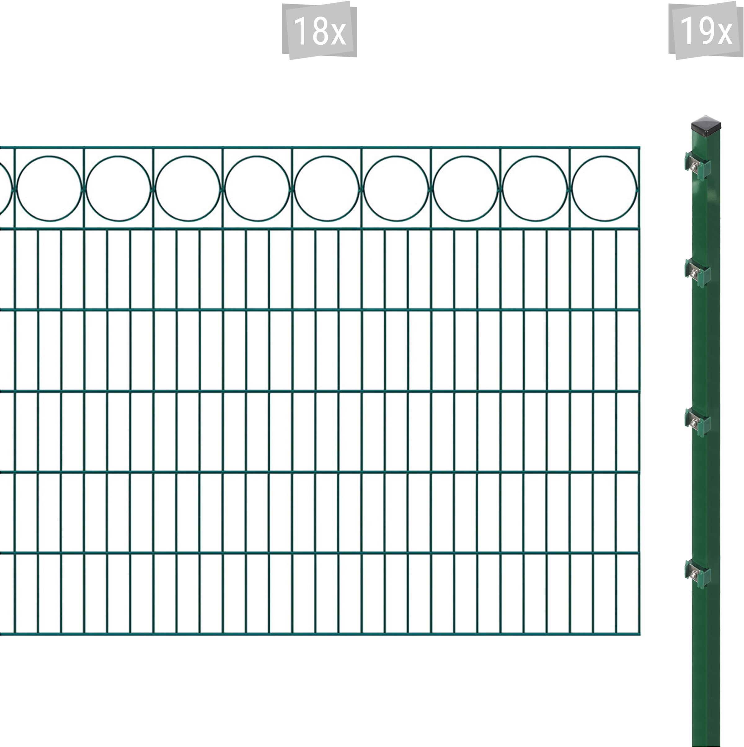 Arvotec Doppelstabmattenzaun "ESSENTIAL 120 zum Einbetonieren "Ring" mit Zierleiste", Zaunhöhe 120 cm, Zaunlänge 2 - 60 