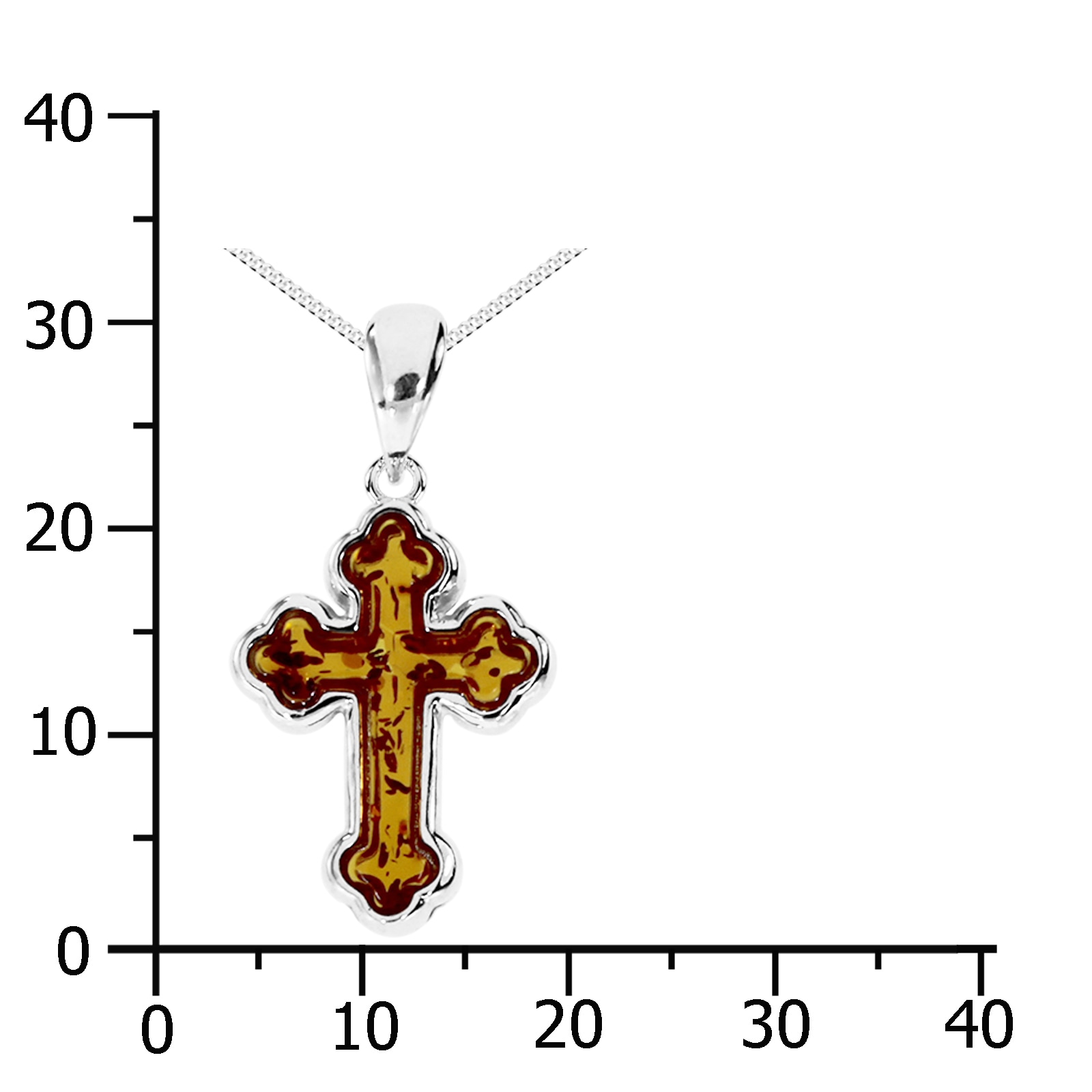 OSTSEE-SCHMUCK Kette mit Anhänger »Ostsee-Schmuck Kette mit Anhänger Kreuz 20x15 mm«, (2 tlg.)