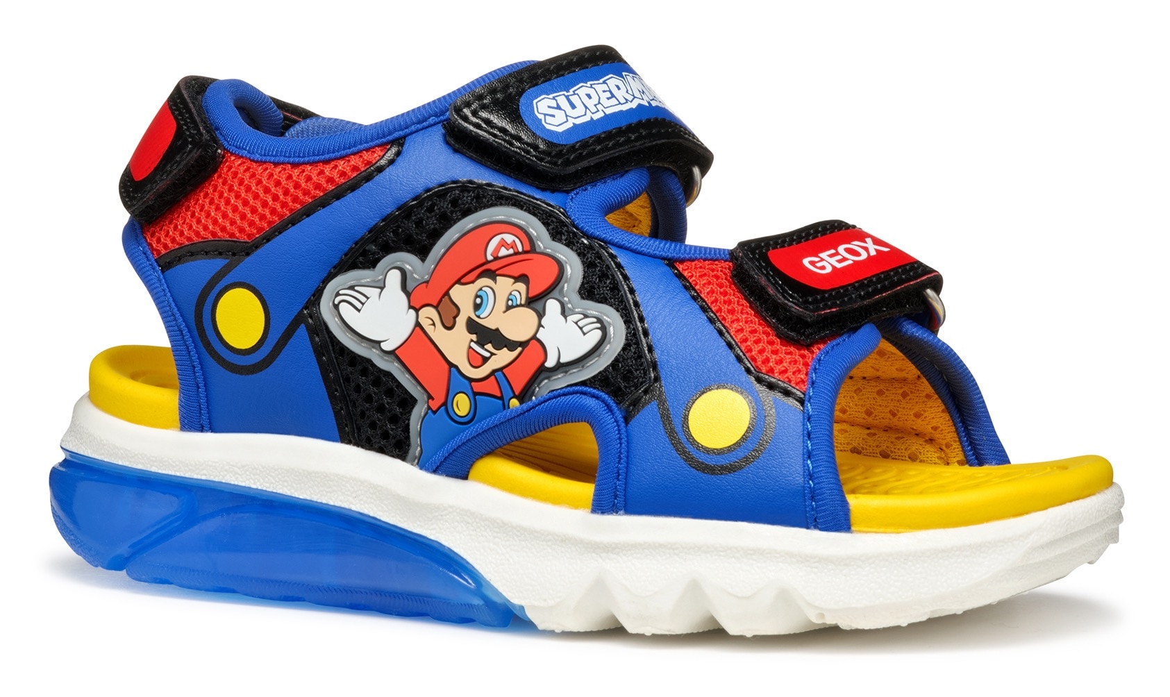 Geox Sandale »J SANDAL CIBERDRON B Blinkschuh«, Klettschuh in buntem Design mit Super Mario...