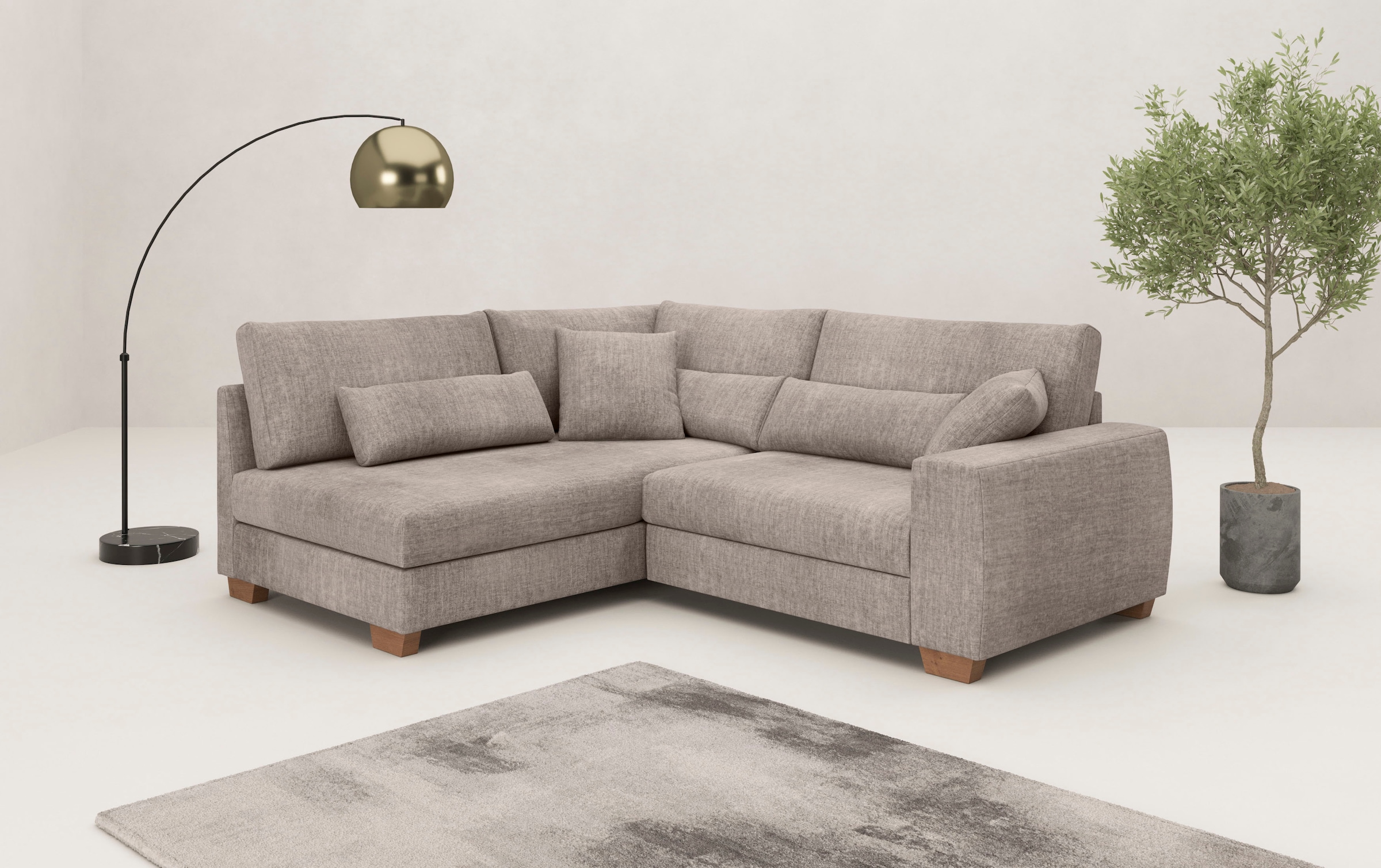 Mr. Couch Ecksofa "Helena L-Form", Mit Federkern, wahlweise mit Bettfunktio günstig online kaufen