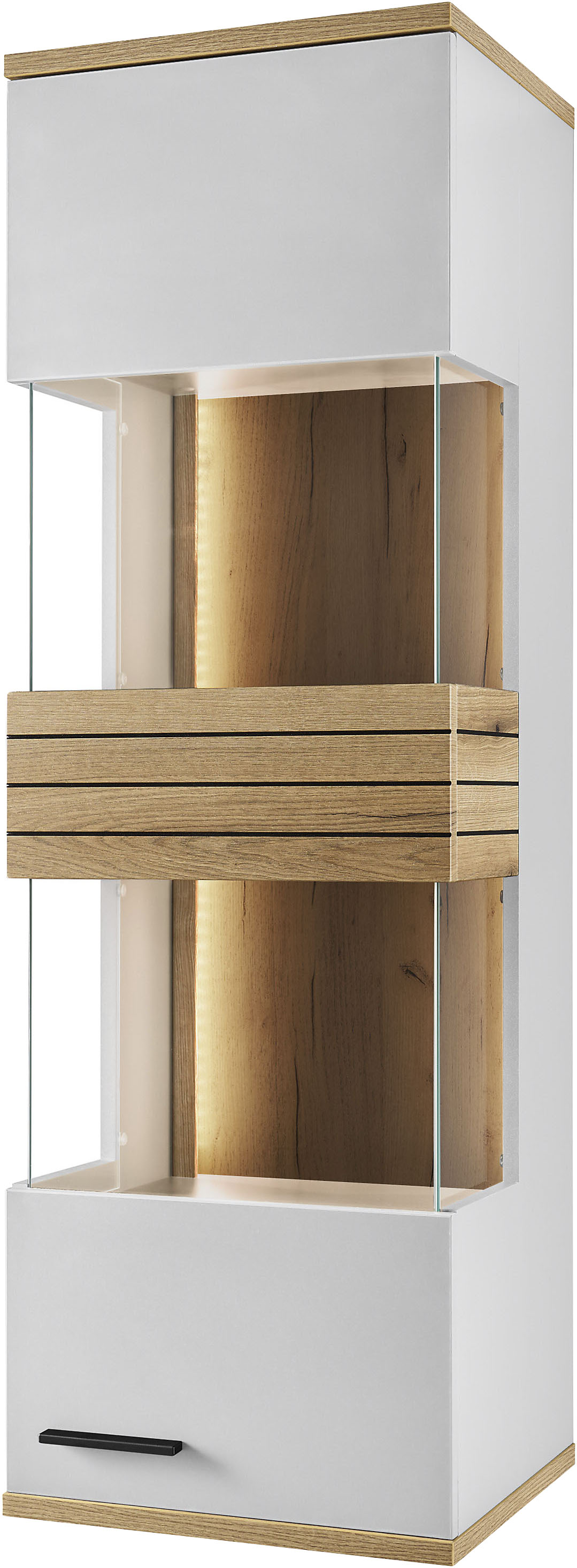 set one by Musterring Vitrine "Quincy" 1 Stk. tlg. Spiegelbildlich montierbar, in 2 Farben erhältlich, 139,2 cm hoch