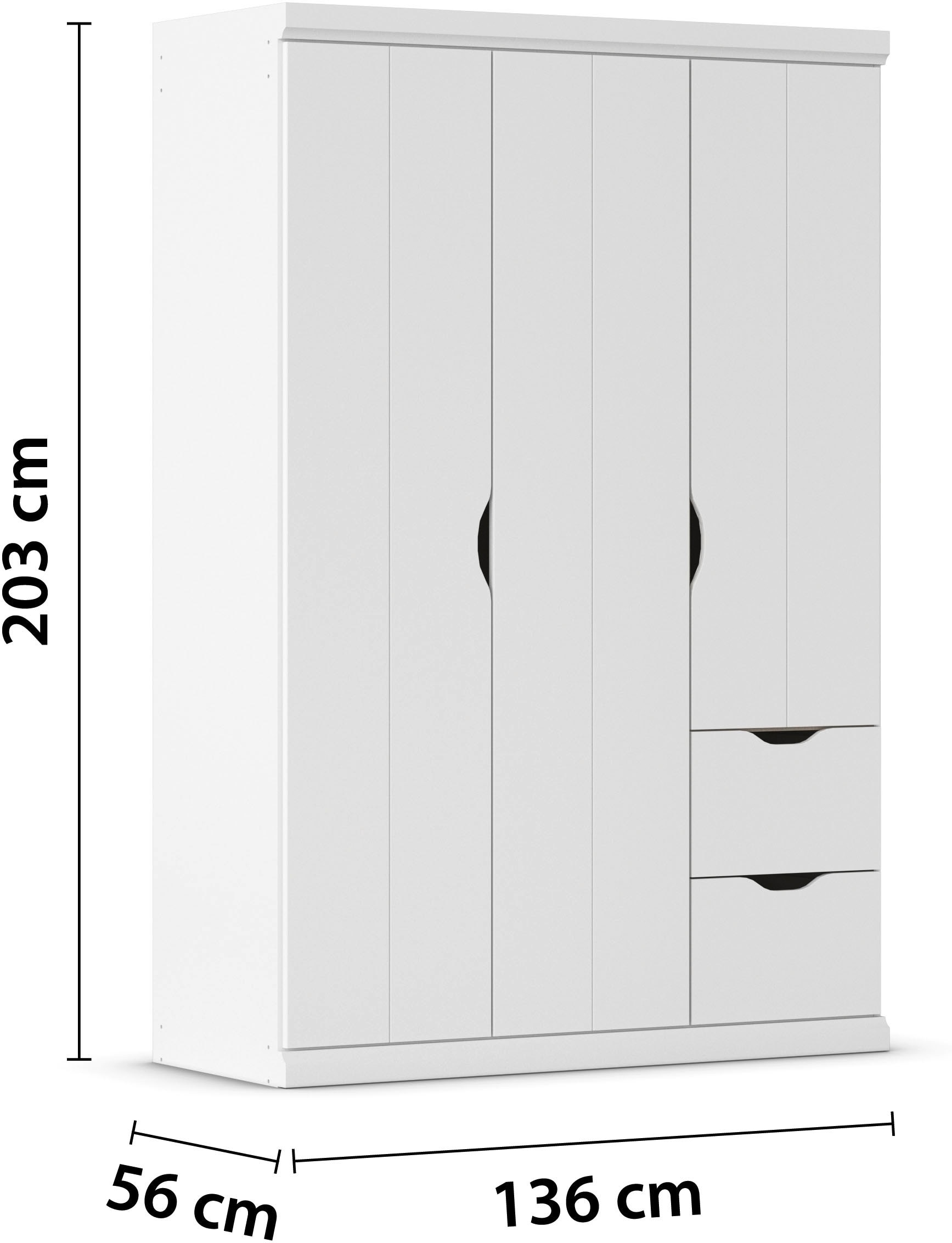 rauch Kleiderschrank »Marlene«, (in 3 verschiedenen Ausstattungen BASIC/CLASSIC/PREMIUM), in 3 Breiten 91/136/181 cm im Landhaus-Stil MADE IN GERMANY