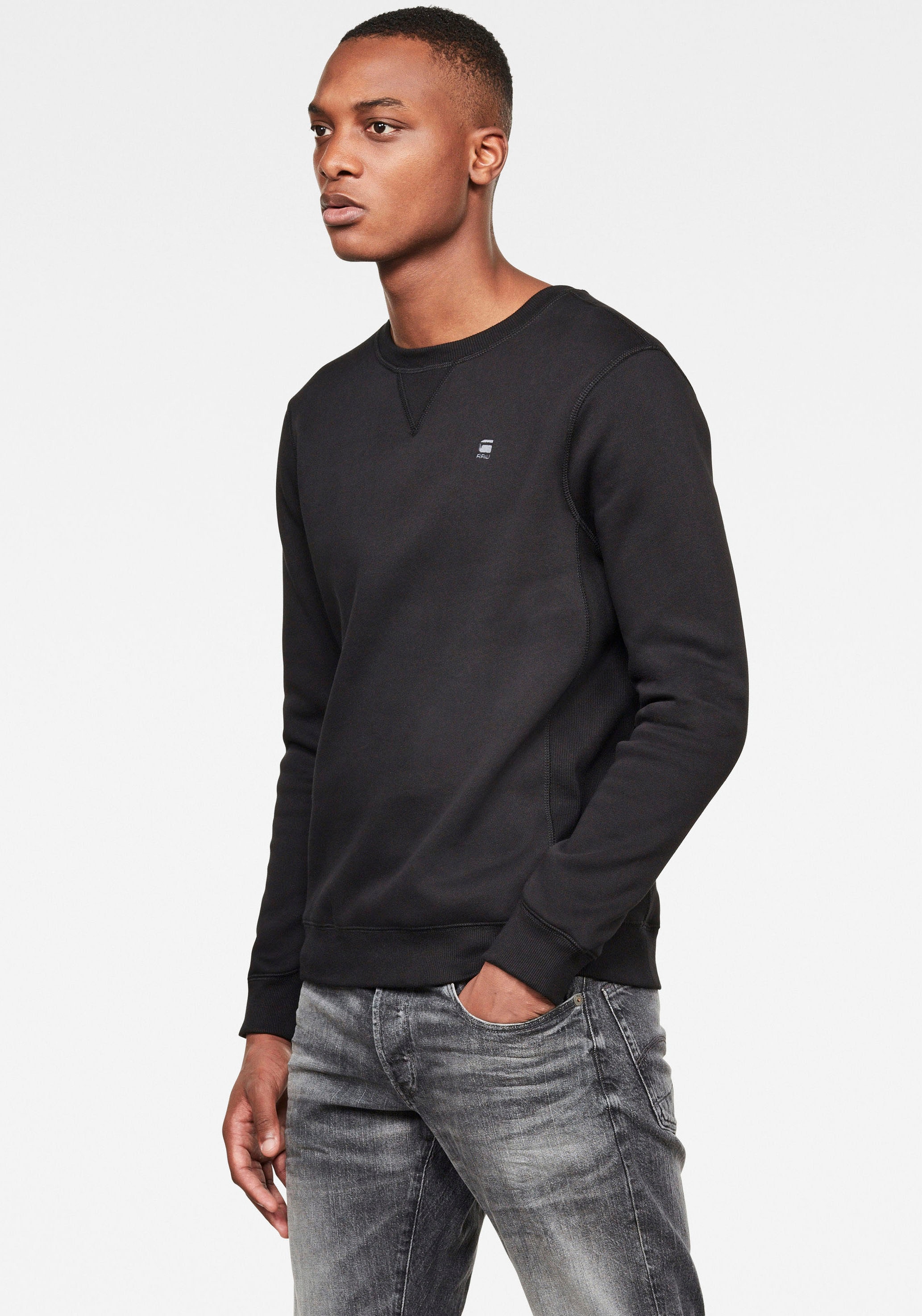 G-STAR Sweatshirt "Premium Core Pacior Sweat", mit Ripp-Seiteneinsätzen günstig online kaufen