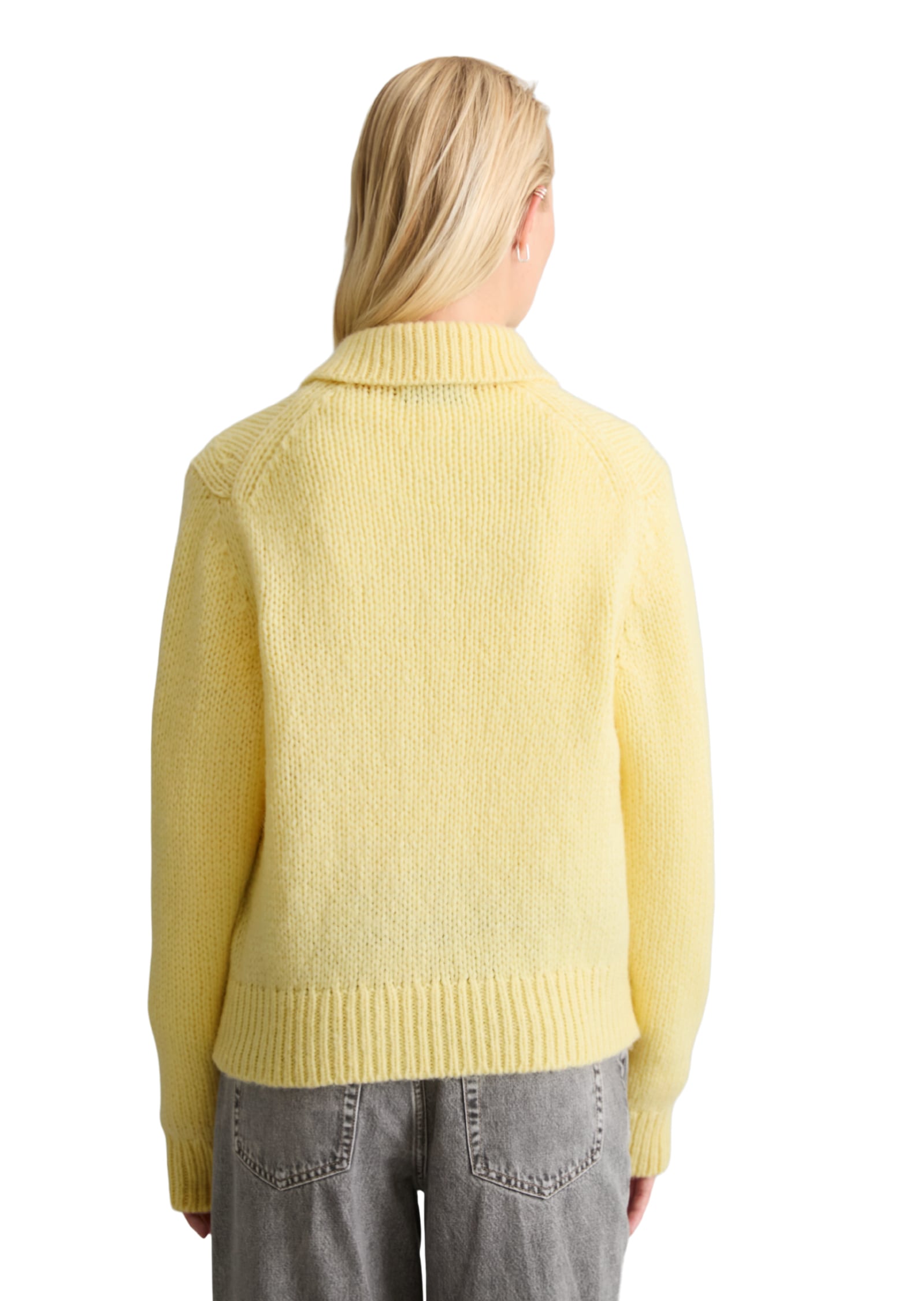 Marc O'Polo DENIM Strickjacke mit Polokragen mit Schurwolle und Alpakawolle