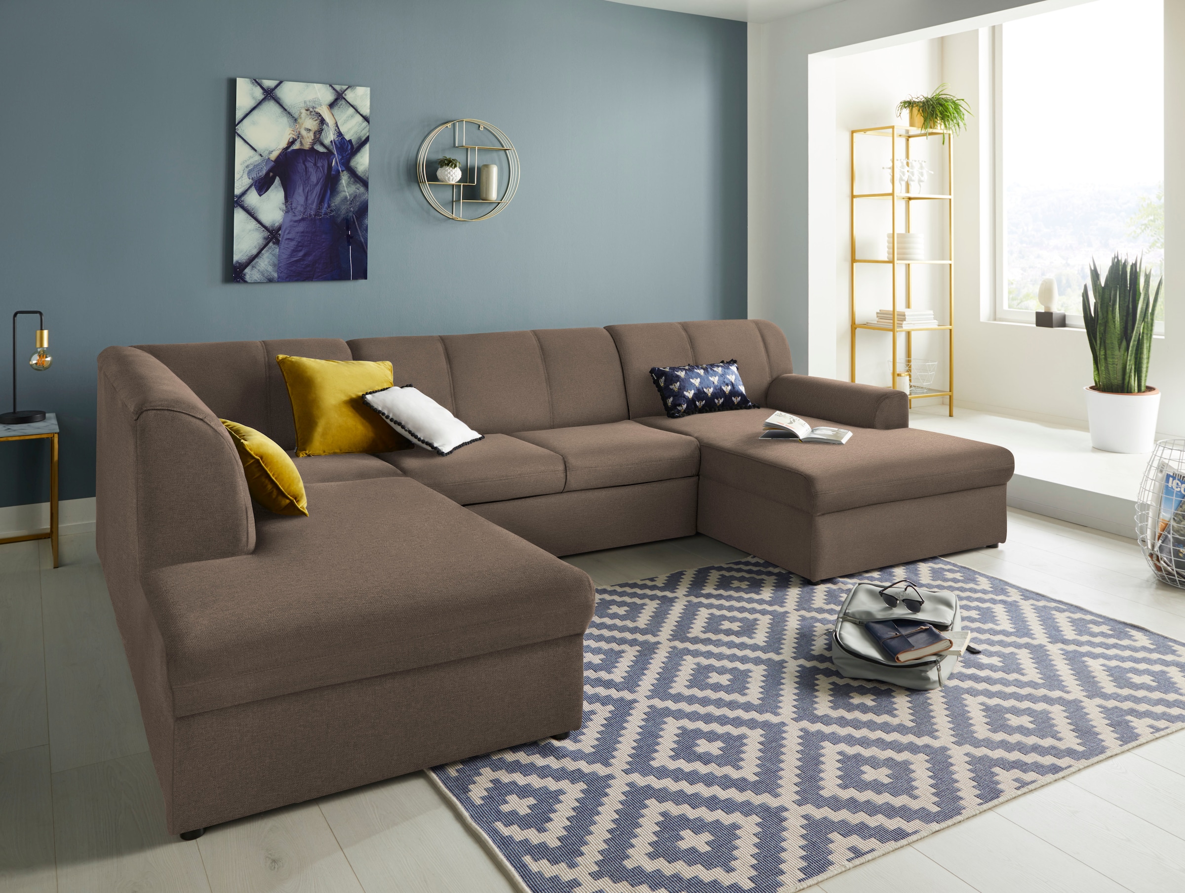 DOMO collection Sofa »Topper U-Form« patogi su miegoji...