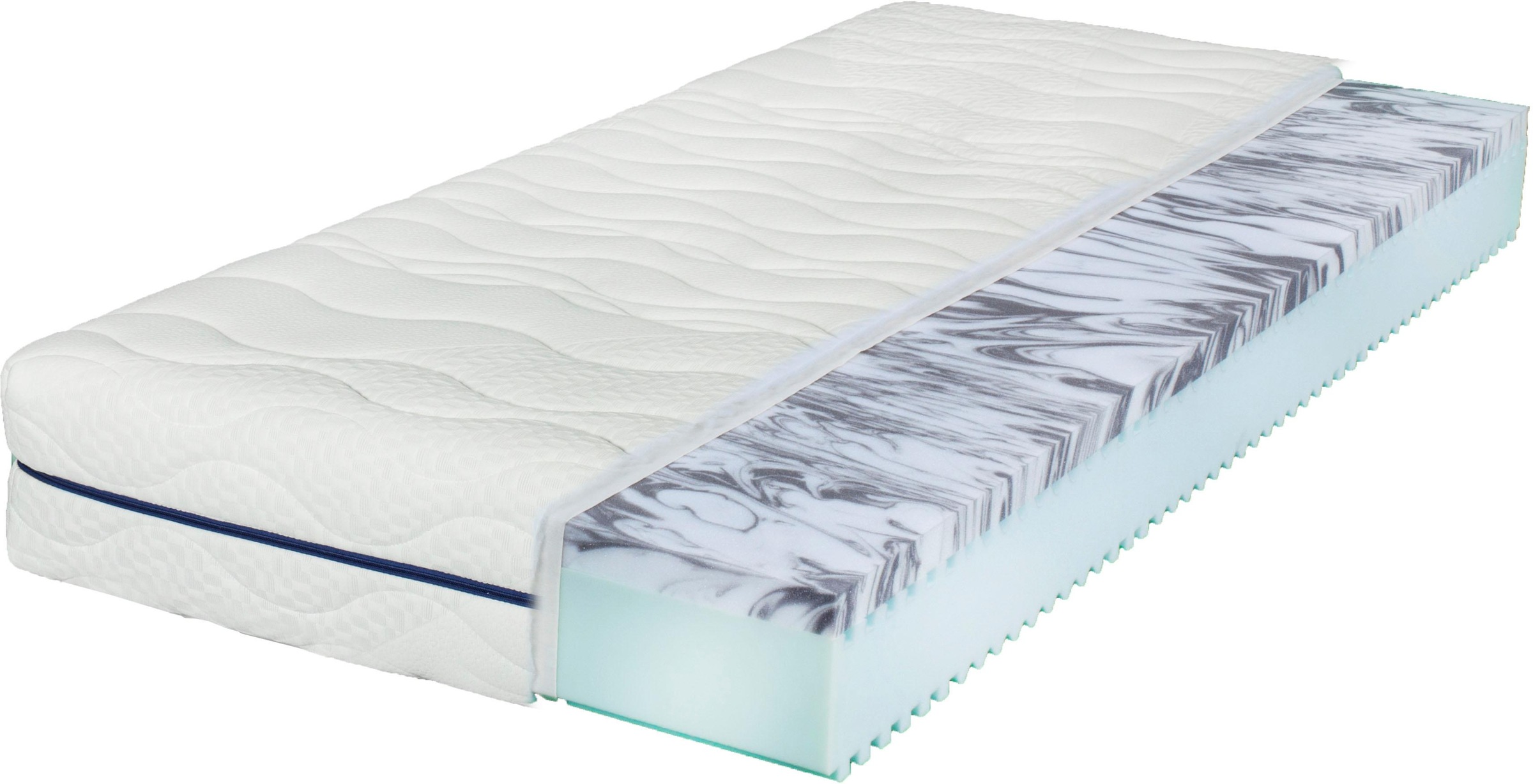 Breckle Gelschaummatratze EvoX Gel, 21 cm cm hoch, Raumgewicht: 50 kg/m³, (1 St.), Wendematratze mit zwei unterschiedlich festen Liegeseiten