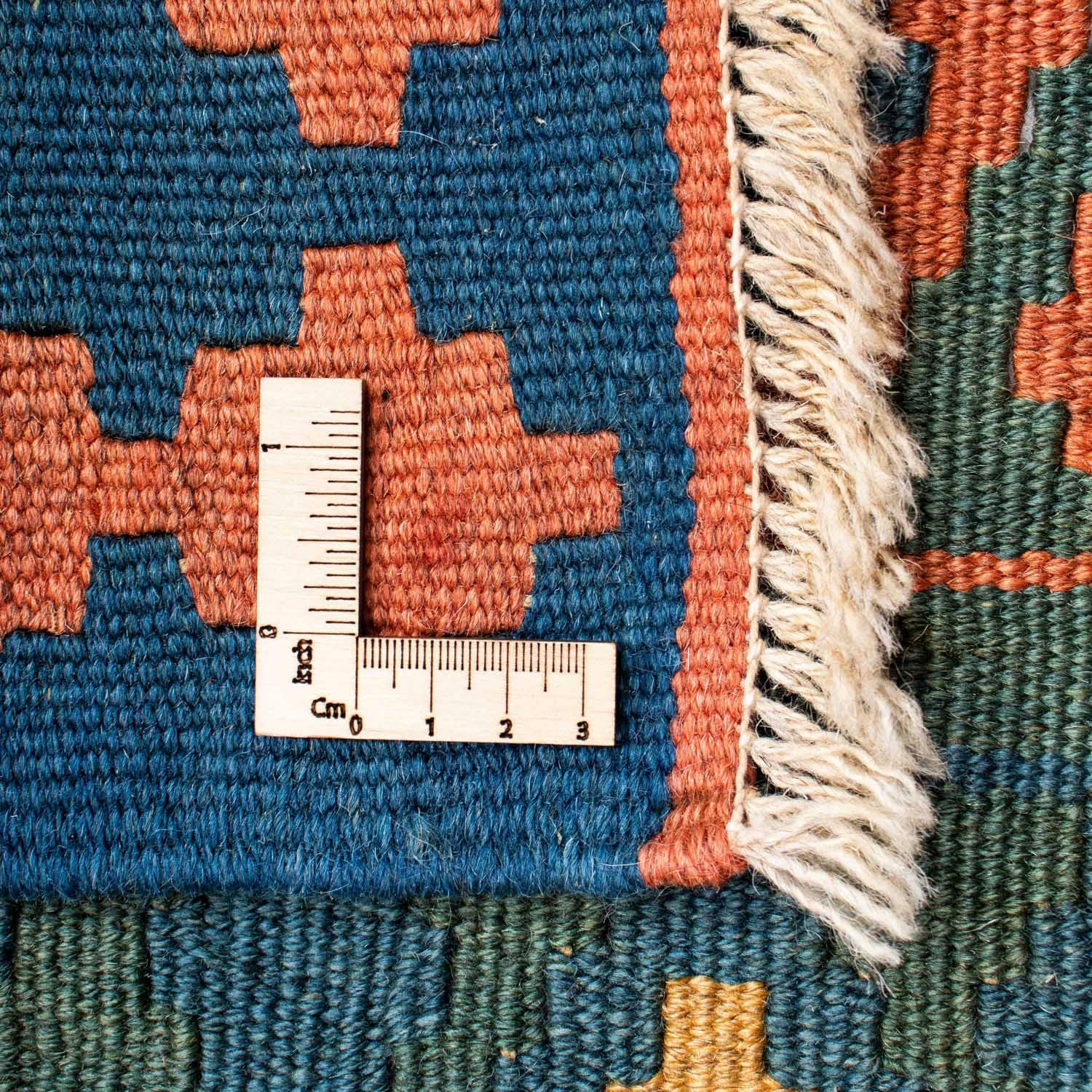 morgenland Wollteppich »Kelim - Oriental - 198 x 121 cm - blau«, rechteckig, Wohnzimmer, Einzelstück