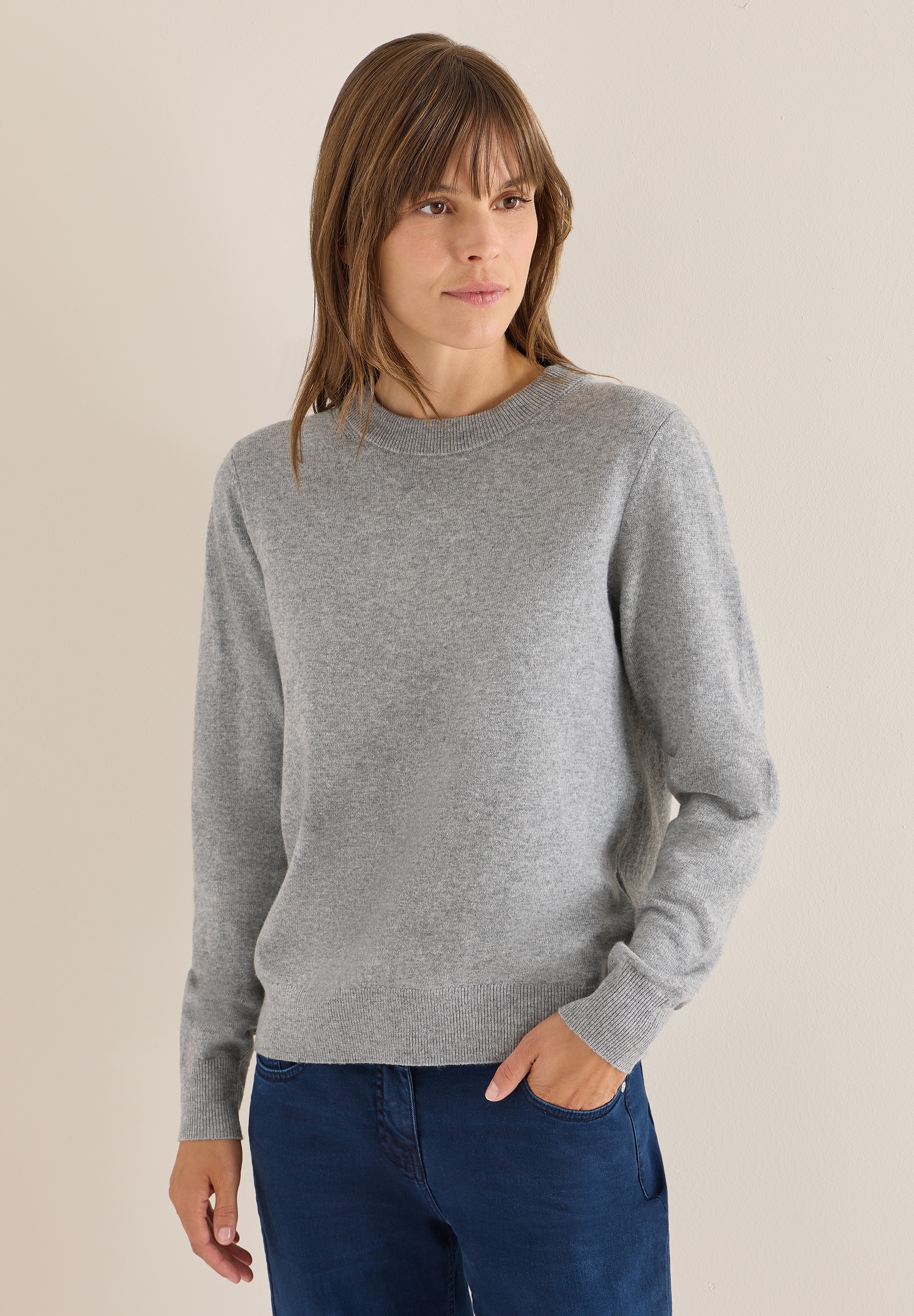 Cecil Strickpullover mit Rundhalsausschnitt günstig online kaufen