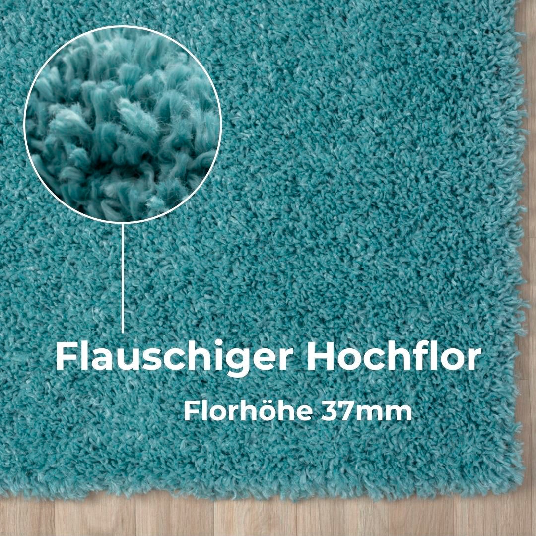my home Hochflor-Teppich »Banji«, rechteckig, 37 mm Höhe, Uni Farben, weich und flauschig, auch als Läufer & in rund erhältlich