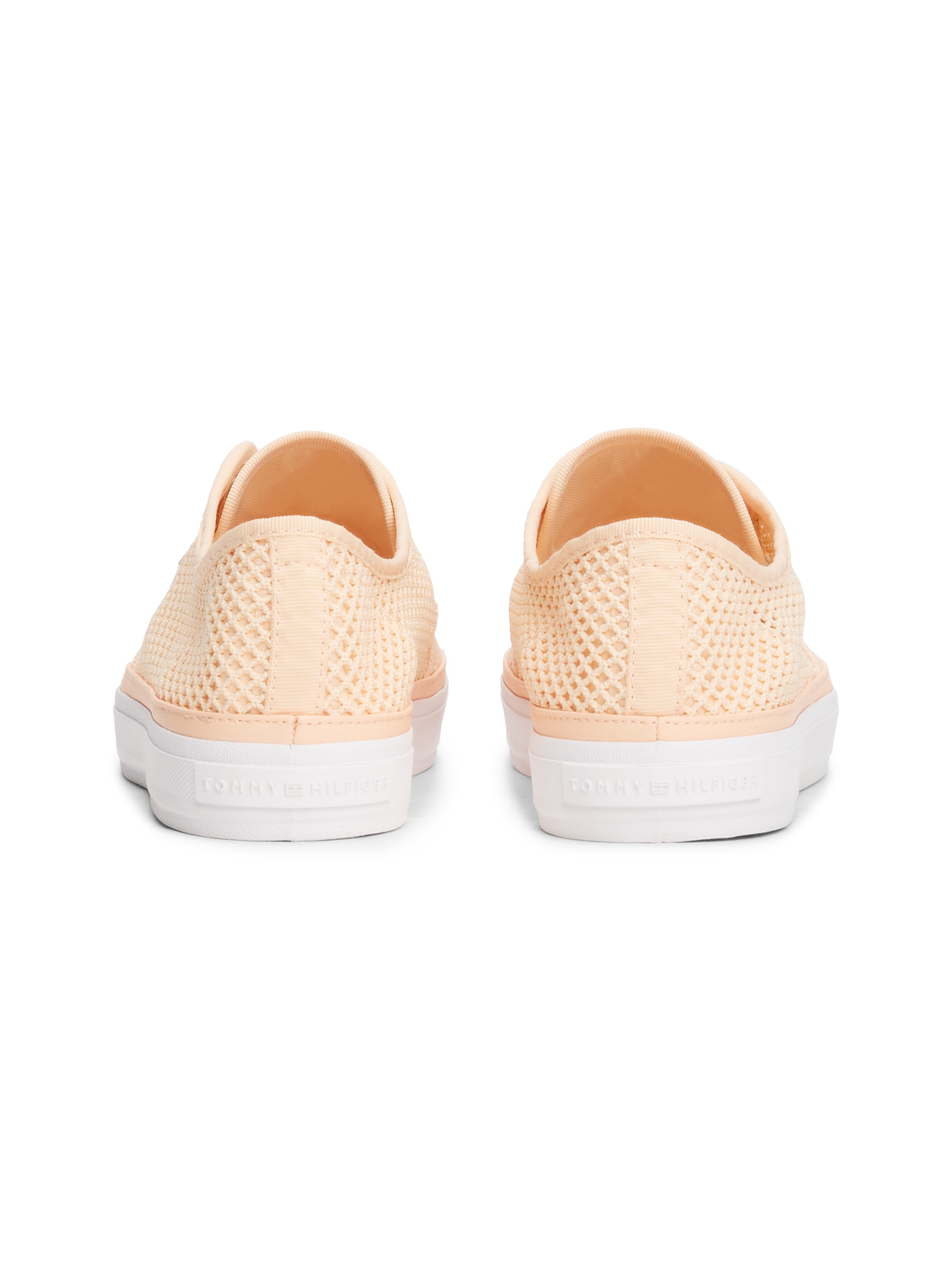 Tommy Hilfiger Plateausneaker »TH OPEN MESH VULC SNEAKER«, Freizeitschuh, Halbschuh, Schnürschuh mit Logoflagge