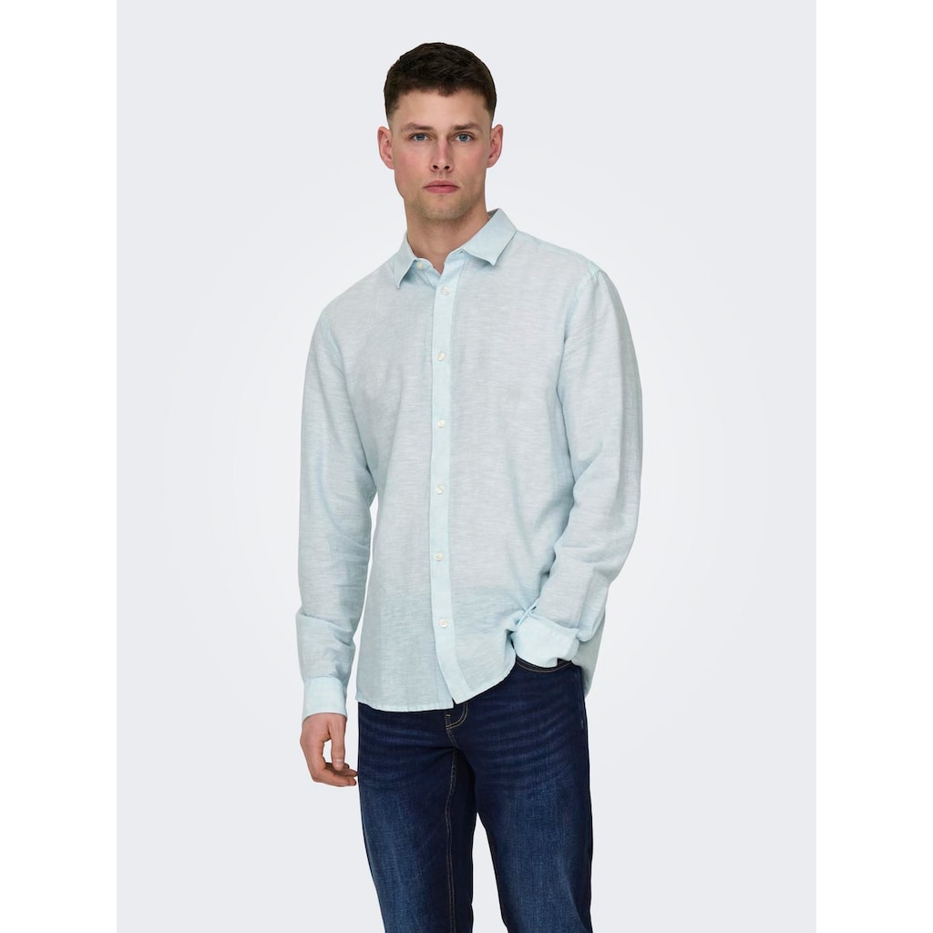 ONLY & SONS Langarmhemd »ONSCAIDEN LS SOLID LINEN SHIRT NOOS«