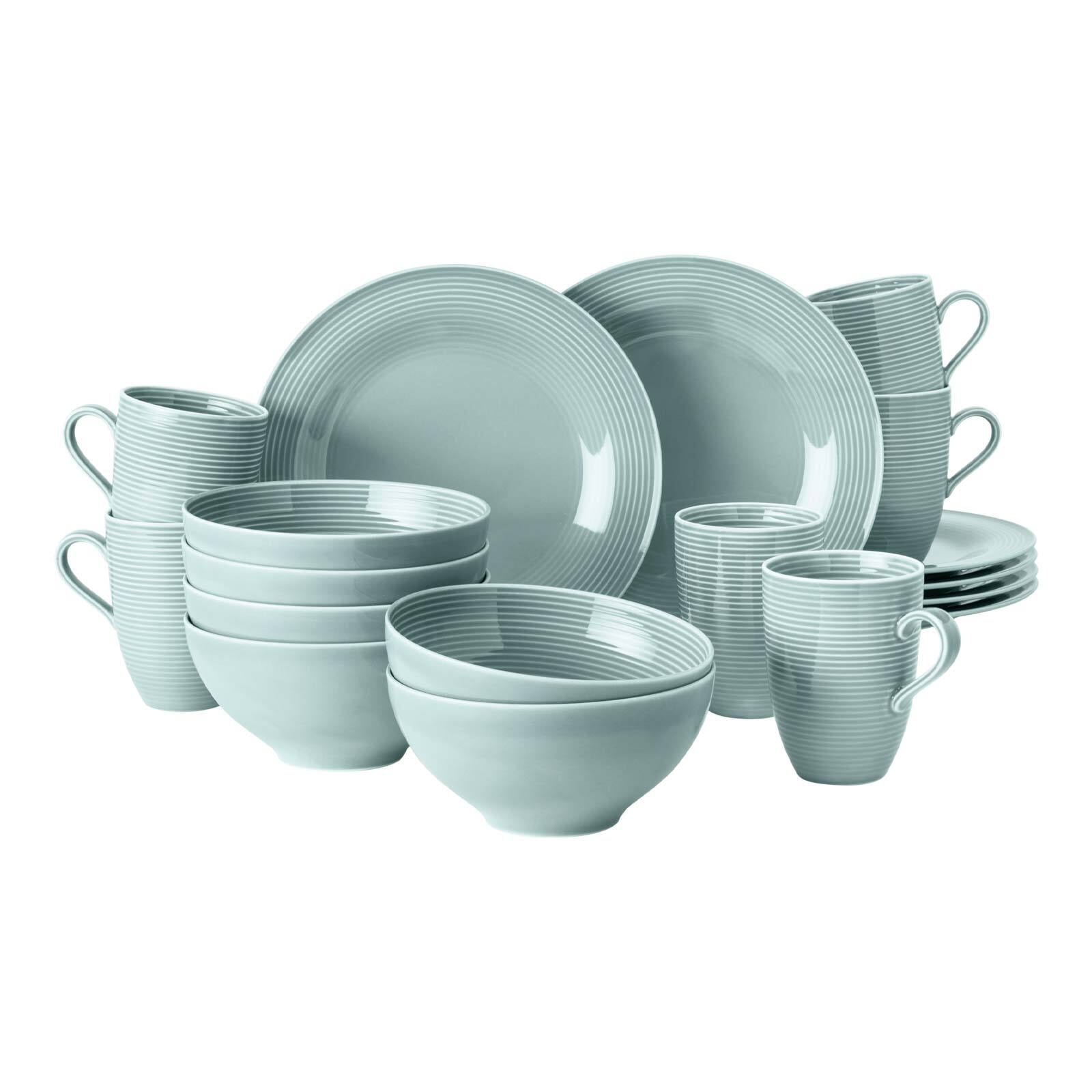 Seltmann Weiden Geschirr-Set »Frühstücks-Set Beat Color Glaze 18er Set« Spülmaschinengeeignet, Mikrowellenfest, Ofenfest