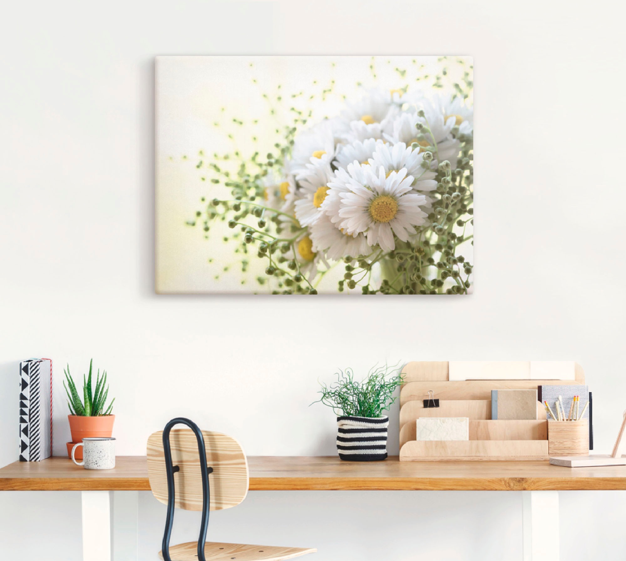 Artland Wandbild "Gänseblümchen und Hofstaat" Blumen 1 Stk. tlg. als Leinwa günstig online kaufen