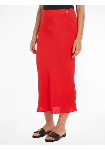 Midirock »VISCOSE CREPE LONG SKIRT«, Webrock mit Metalllabel