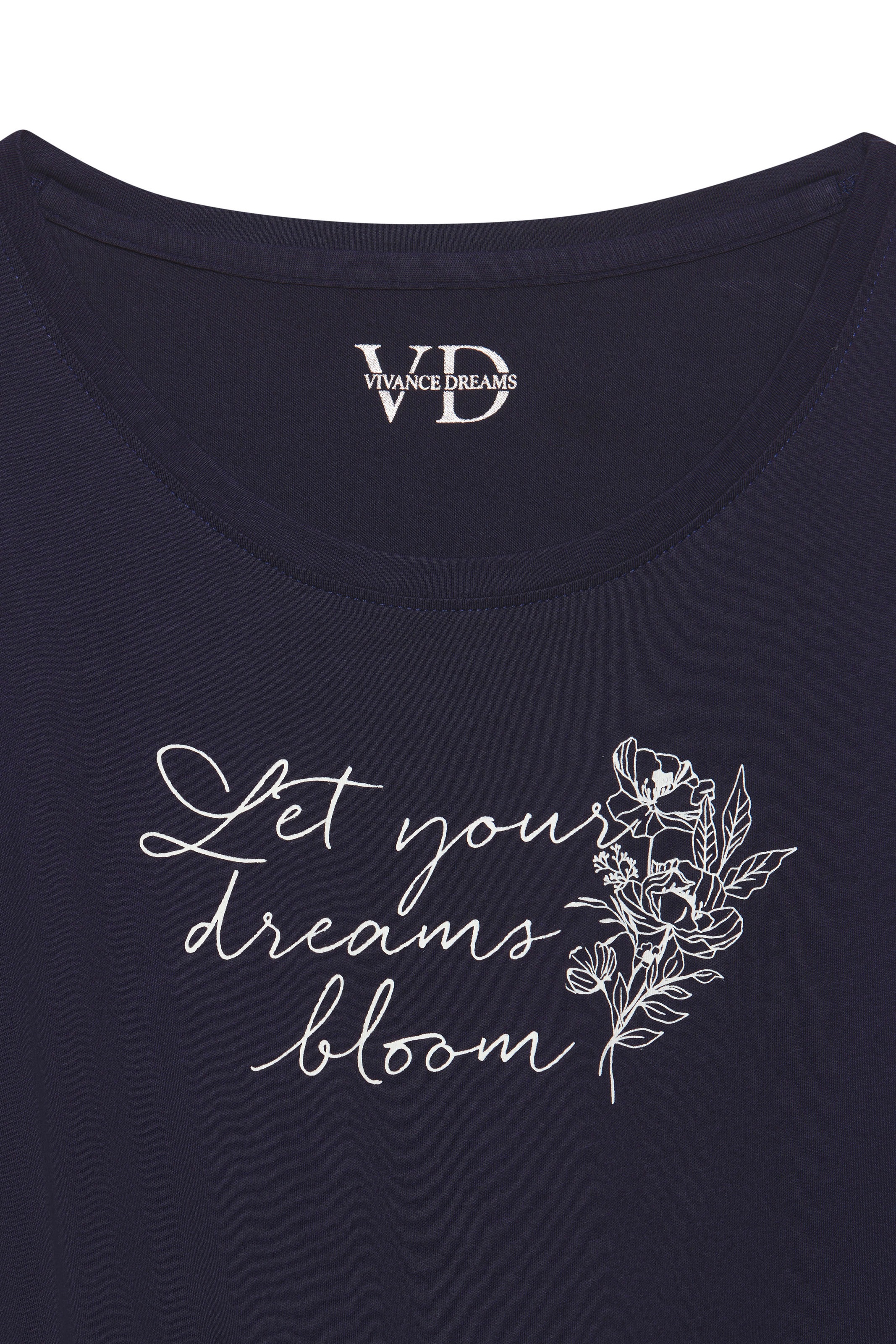 Vivance Dreams Pyjamaoberteil, mit Frontdruck