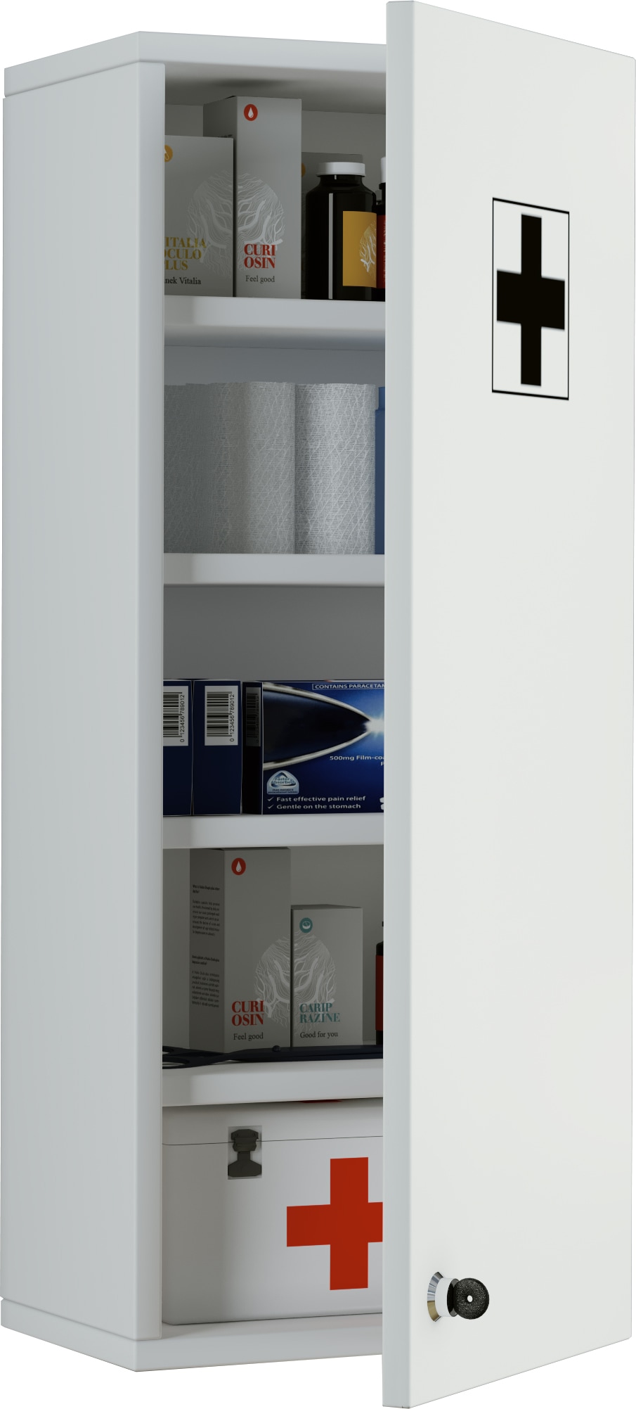 VCM Medizinschrank "Medizinschrank Arzneischrank Medasa L abschließbar" 1 Stk. tlg.
